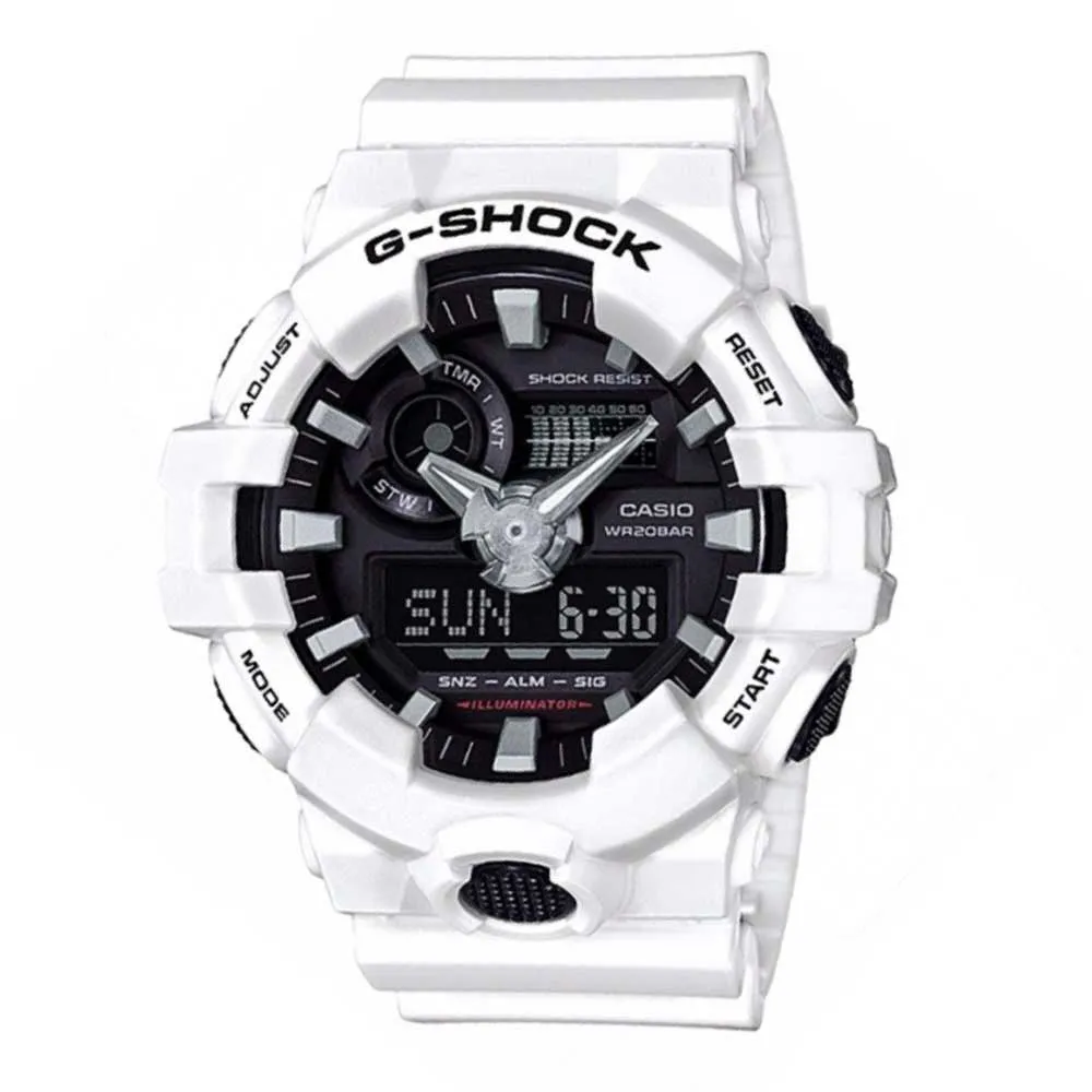 Casio G-Shock Digital-Analogue White Resin Strap Men Watch GA-700-7ADR-P 