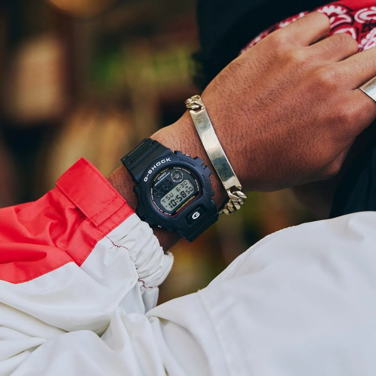   G-SHOCK DIGITAL BLACK AND RED WATCH DW-6900RL-1DR-P