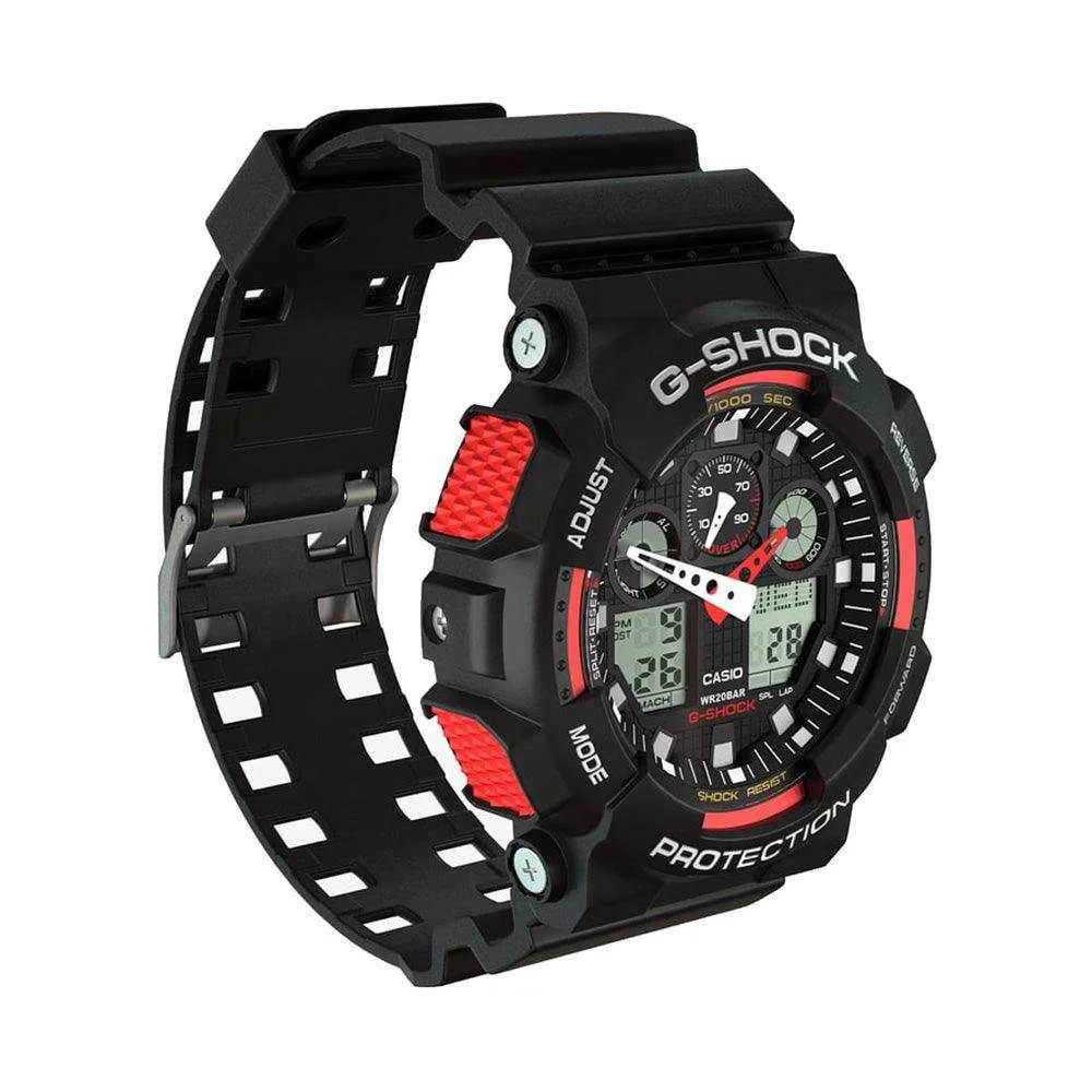   G-Shock Digital Black Resin Strap Men Watch GA-100-1A4DR-P