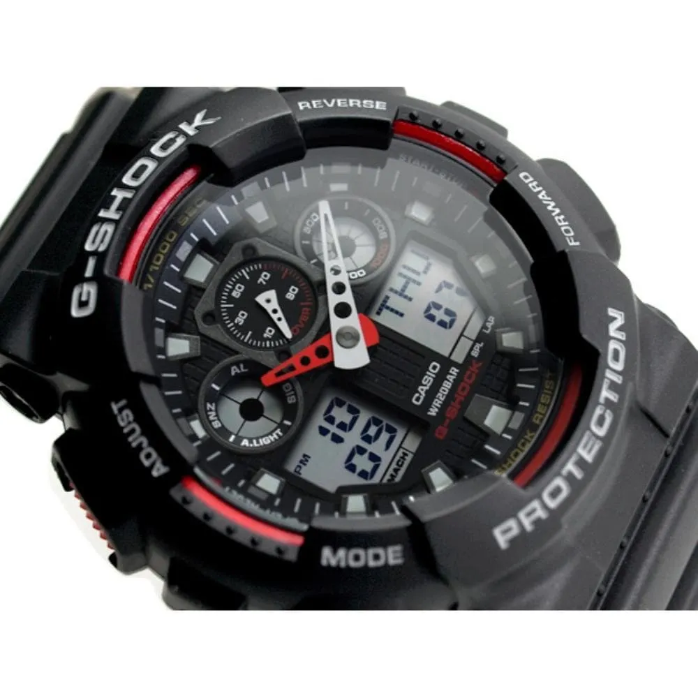   G-Shock Digital Black Resin Strap Men Watch GA-100-1A4DR-P