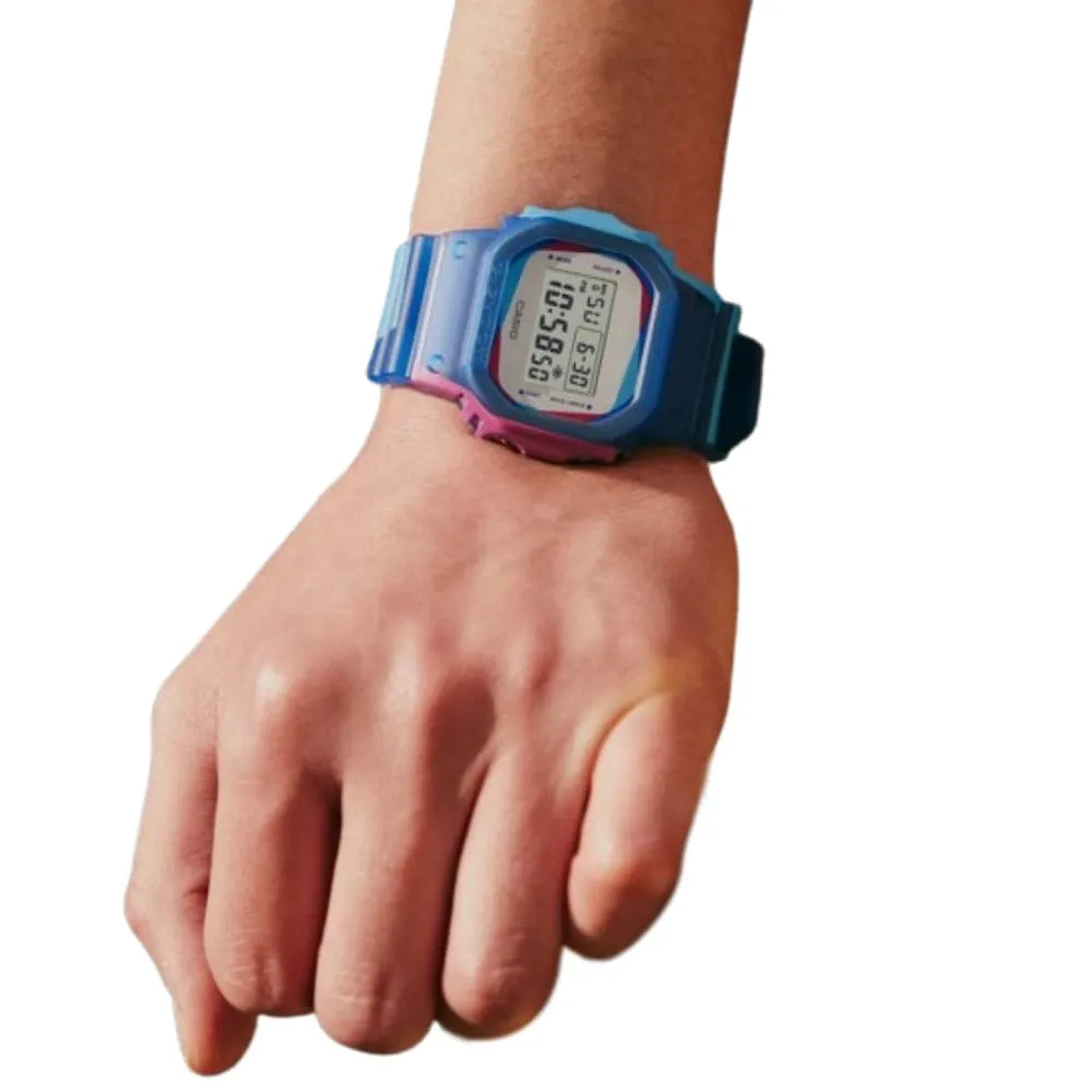   G-Shock Digital Blue Resin Strap Men Watch DWE-5600PR-2DR-P