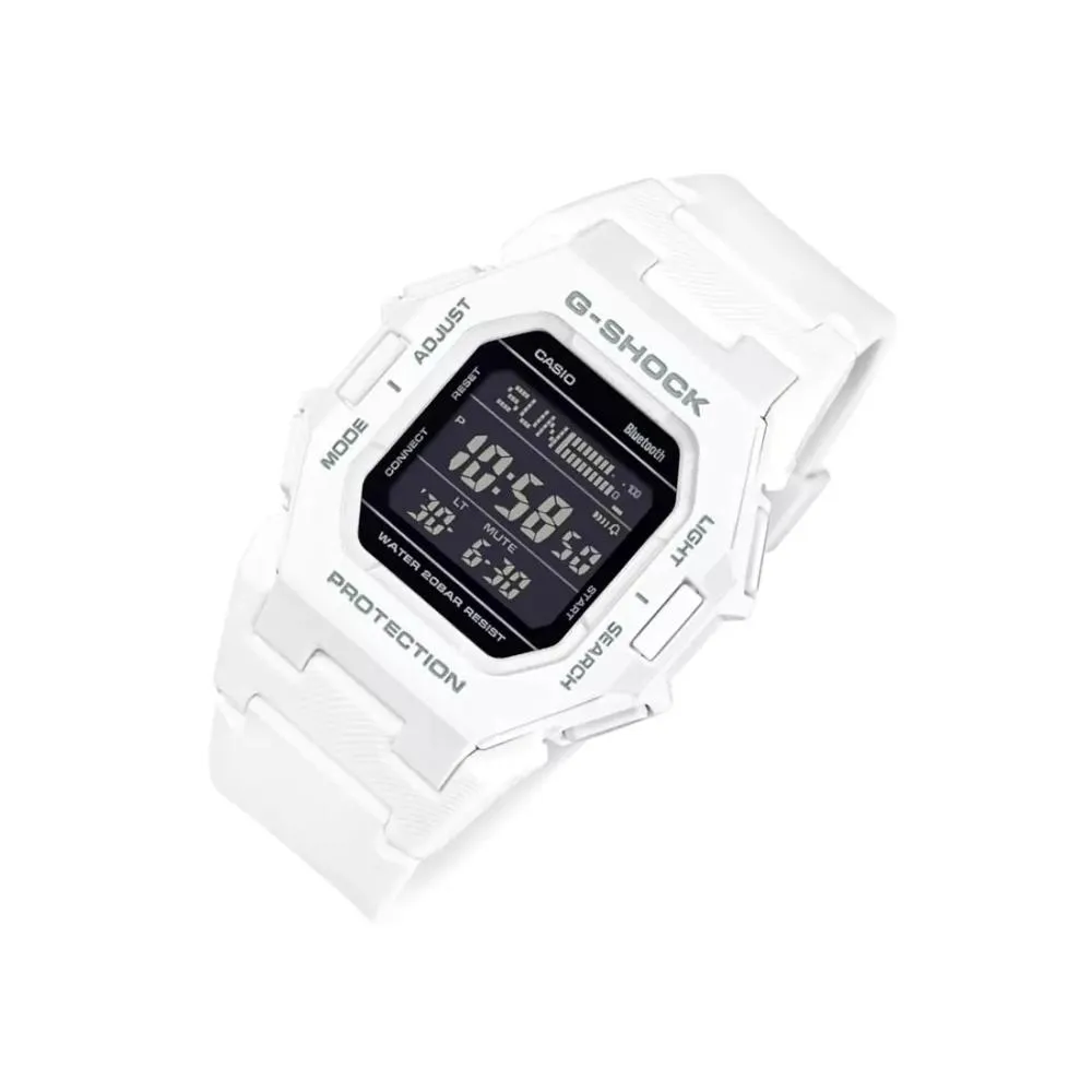   G-Shock Digital Bluetooth Connects White Resin Strap Men's Watch GD-B500-7DR