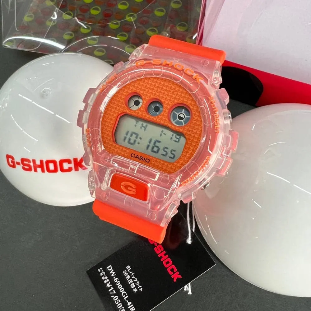   G-Shock Digital Orange Resin Strap Unisex Watch DW-6900GL-4DR
