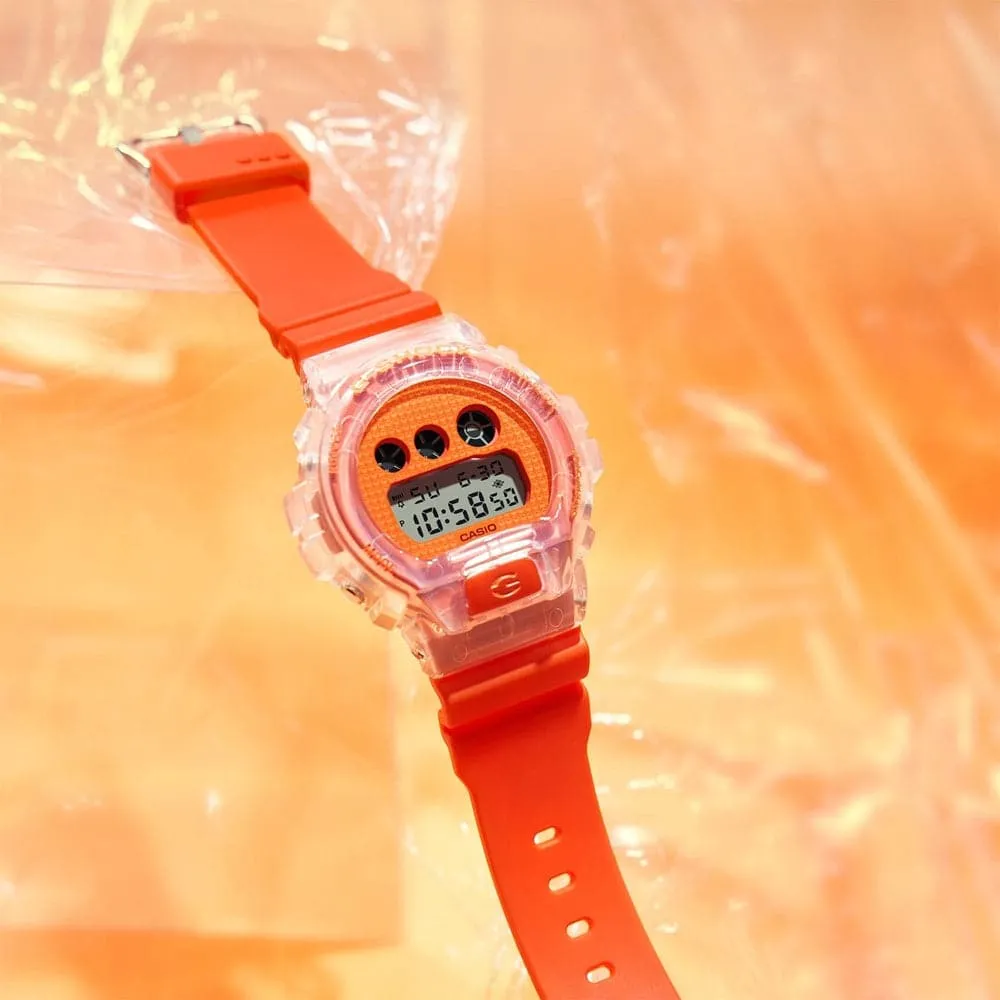   G-Shock Digital Orange Resin Strap Unisex Watch DW-6900GL-4DR