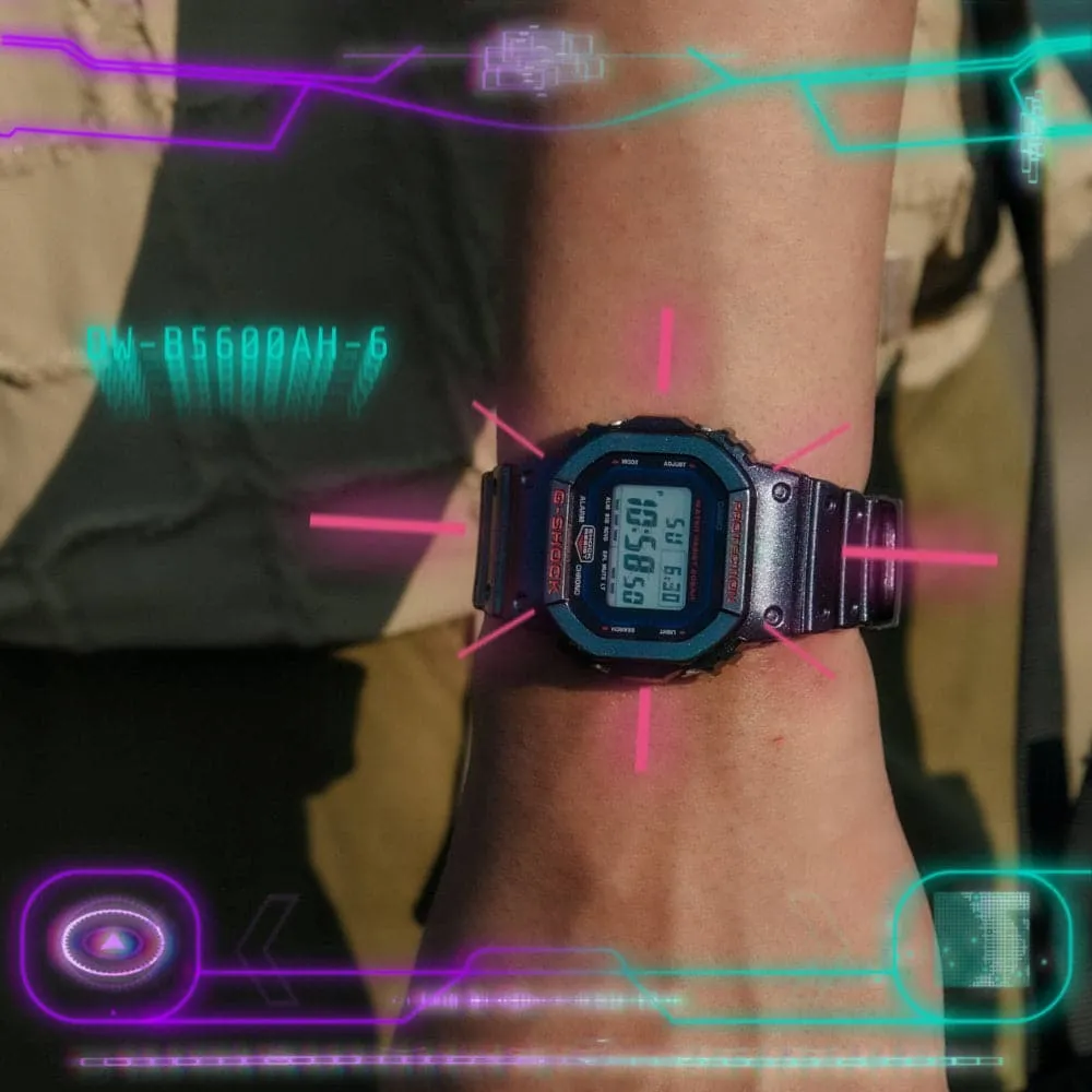   G-Shock Digital Purple Resin Strap Unisex Watch DW-B5600AH-6DR