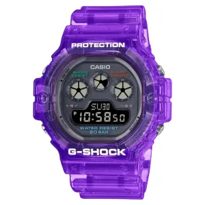 Casio G-Shock Digital Purple Transparent Resin Strap Unisex Watch DW-5900JT-6DR 