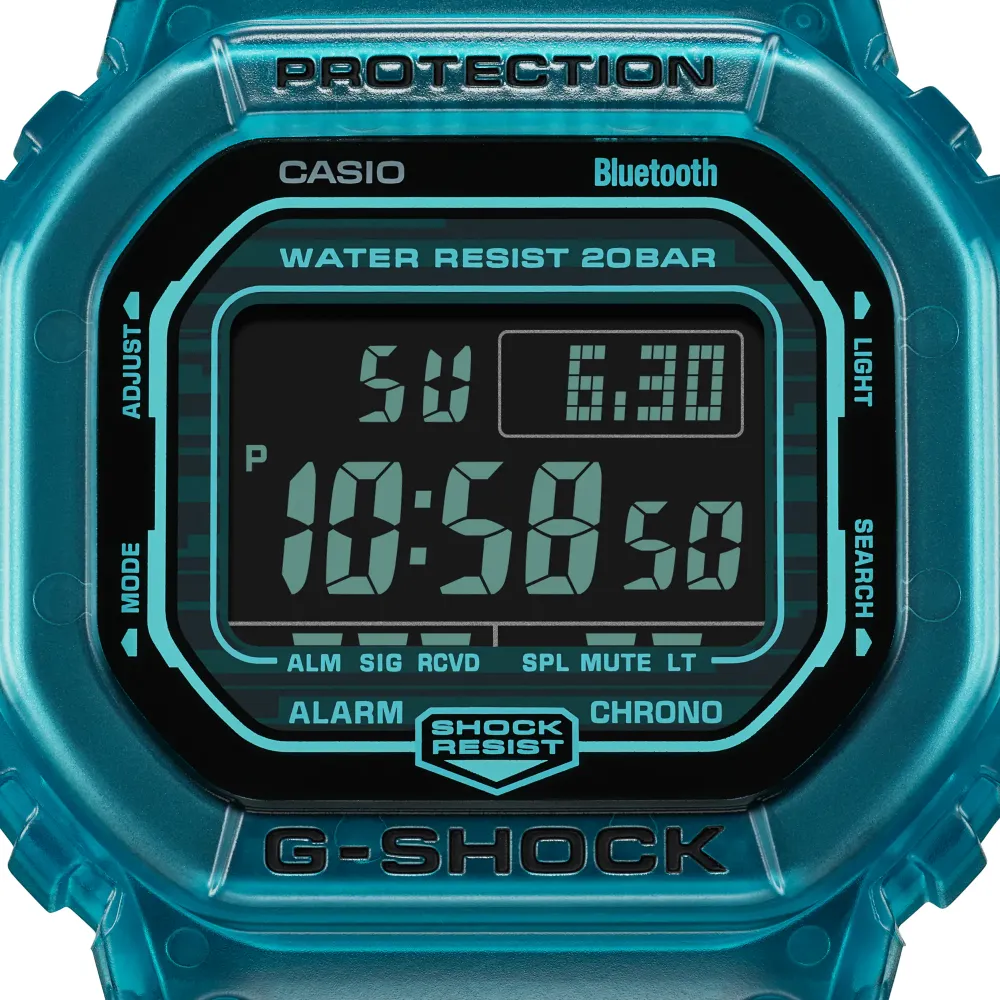   G-Shock Digital Transparent Color Resin Strap Men Watch DW-B5600G-2DR