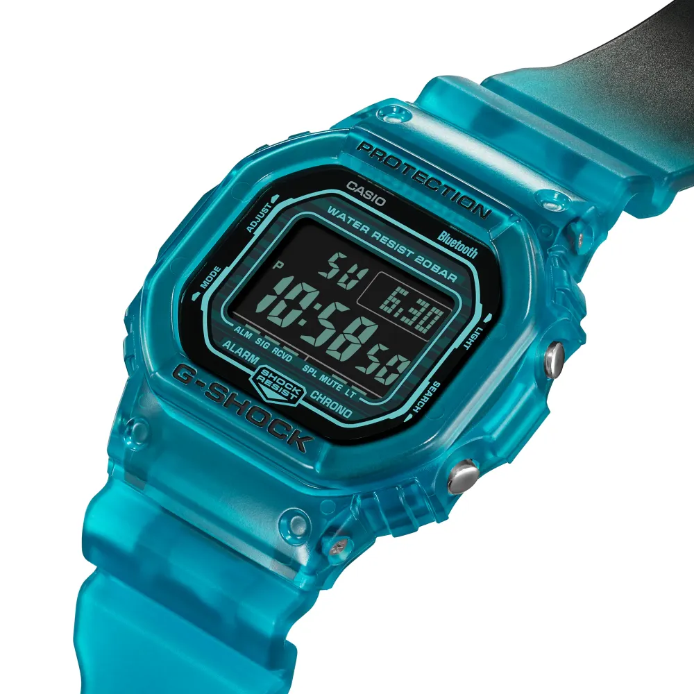   G-Shock Digital Transparent Color Resin Strap Men Watch DW-B5600G-2DR
