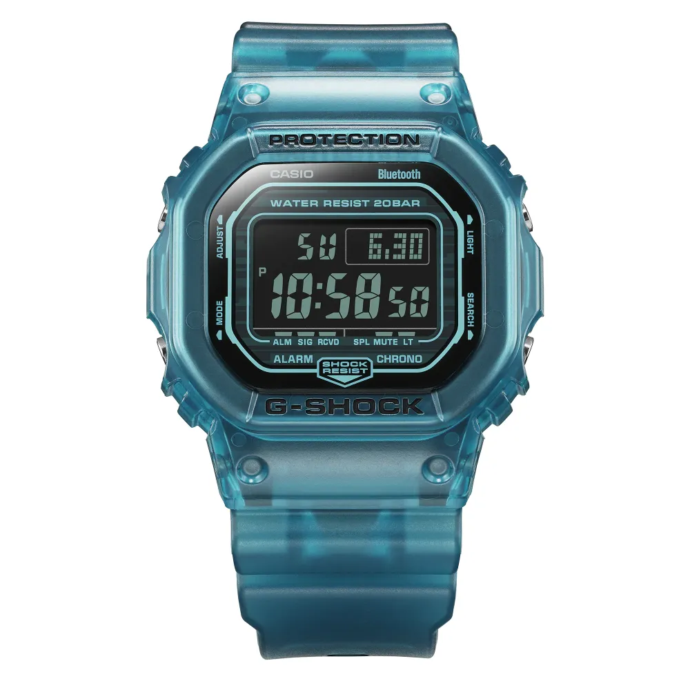   G-Shock Digital Transparent Color Resin Strap Men Watch DW-B5600G-2DR