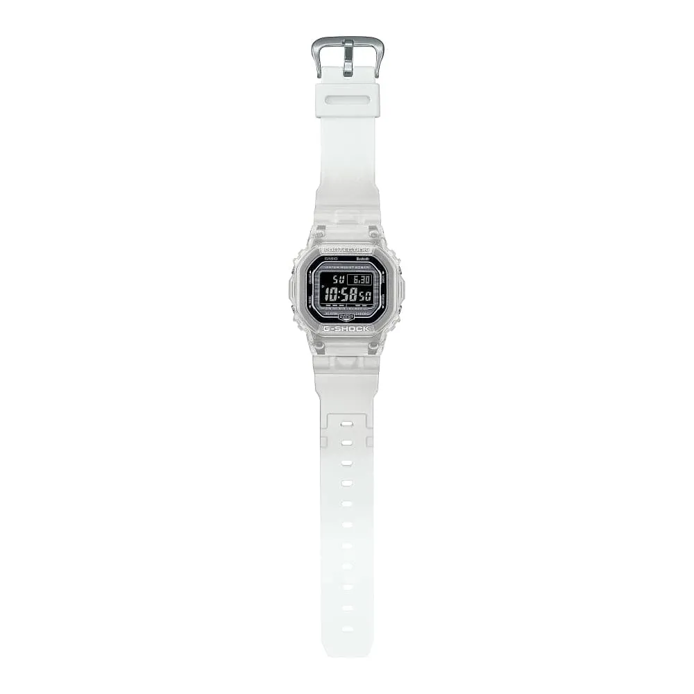   G-Shock Digital Transparent White Resin Strap Men Watch DW-B5600G-7DR-P