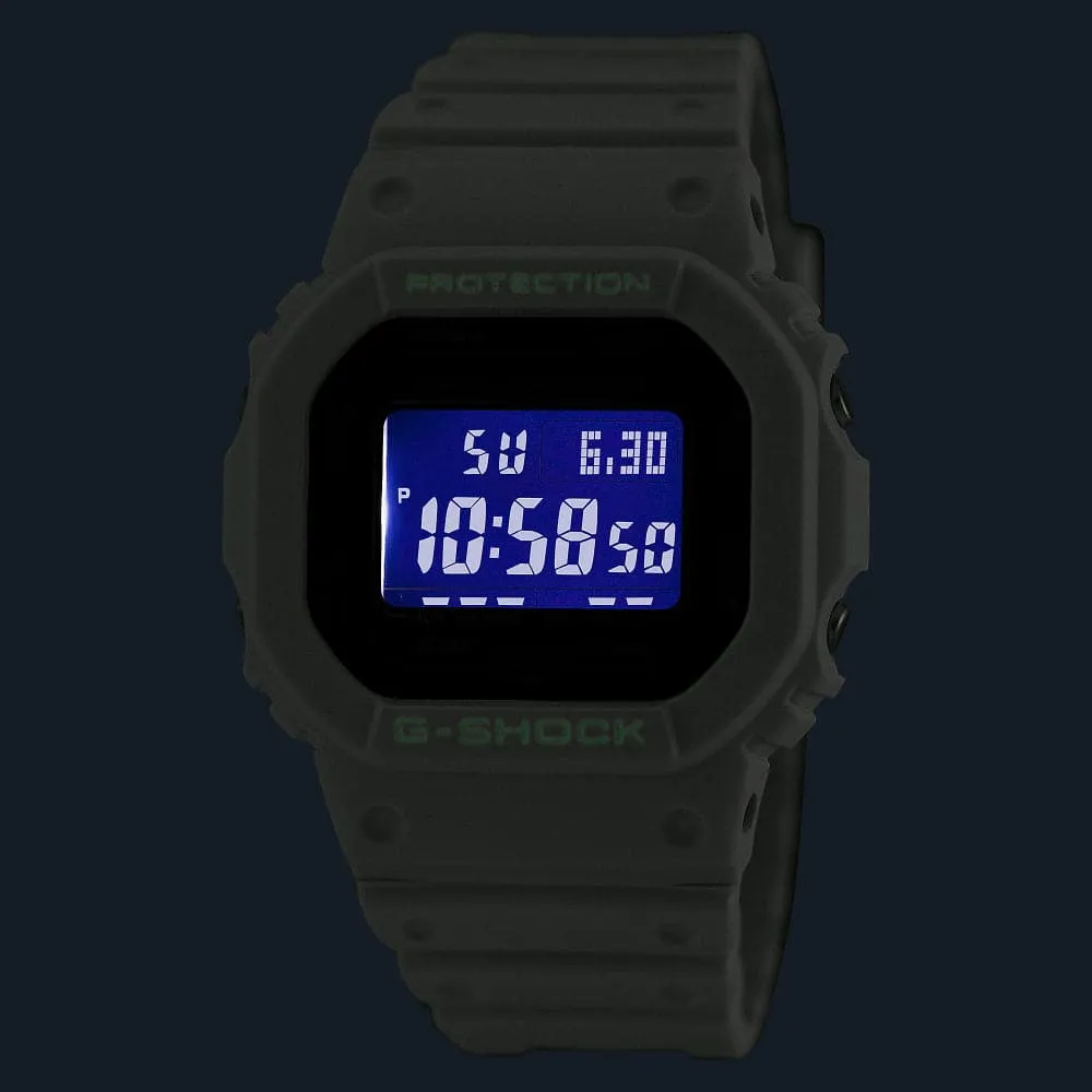   G-Shock Digital White Resin Strap Unisex Watch DW-B5600SF-7DR