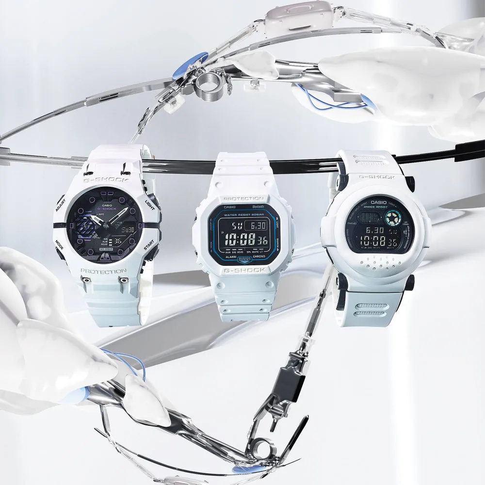   G-Shock Digital White Resin Strap Unisex Watch G-B001SF-7DR-P