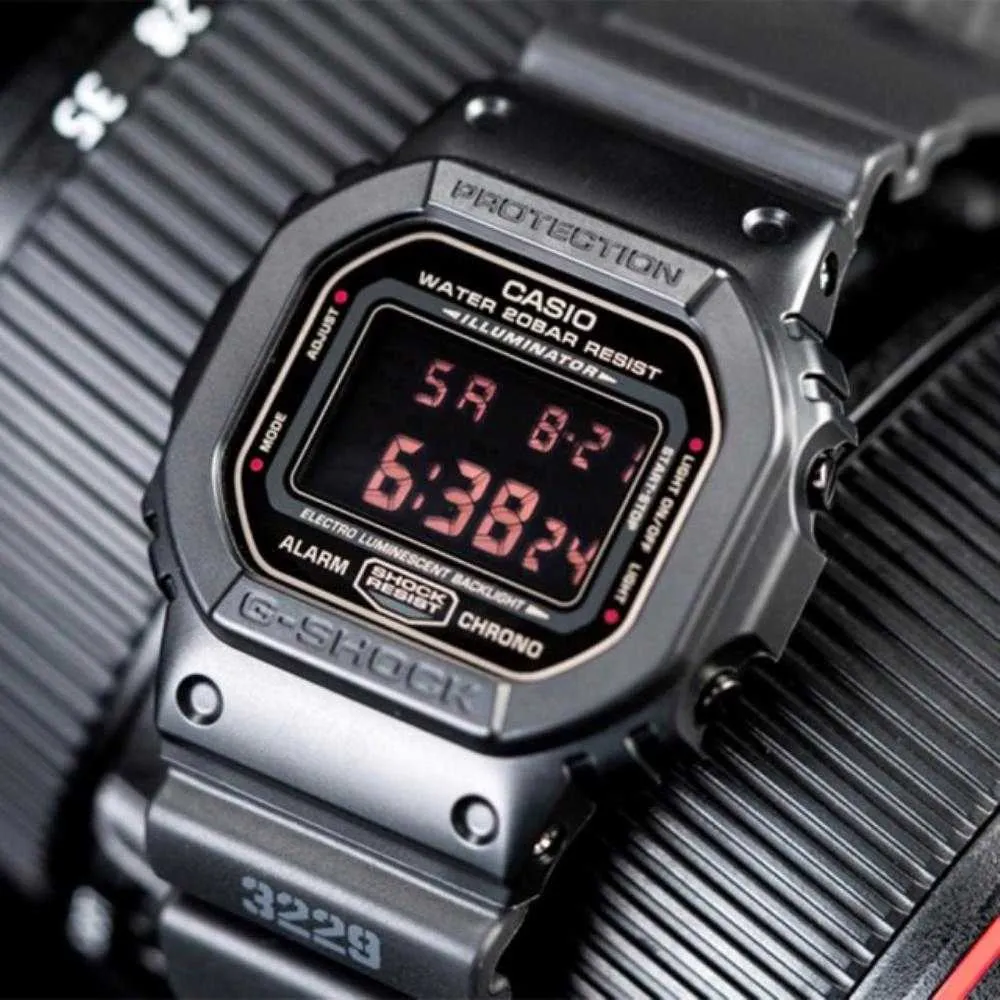   G-SHOCK DW-5600MS-1DR DIGITAL QUARTZ BLACK RESIN MEN'S WATCH