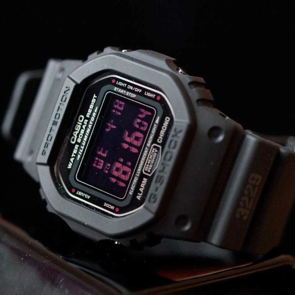   G-SHOCK DW-5600MS-1DR DIGITAL QUARTZ BLACK RESIN MEN'S WATCH