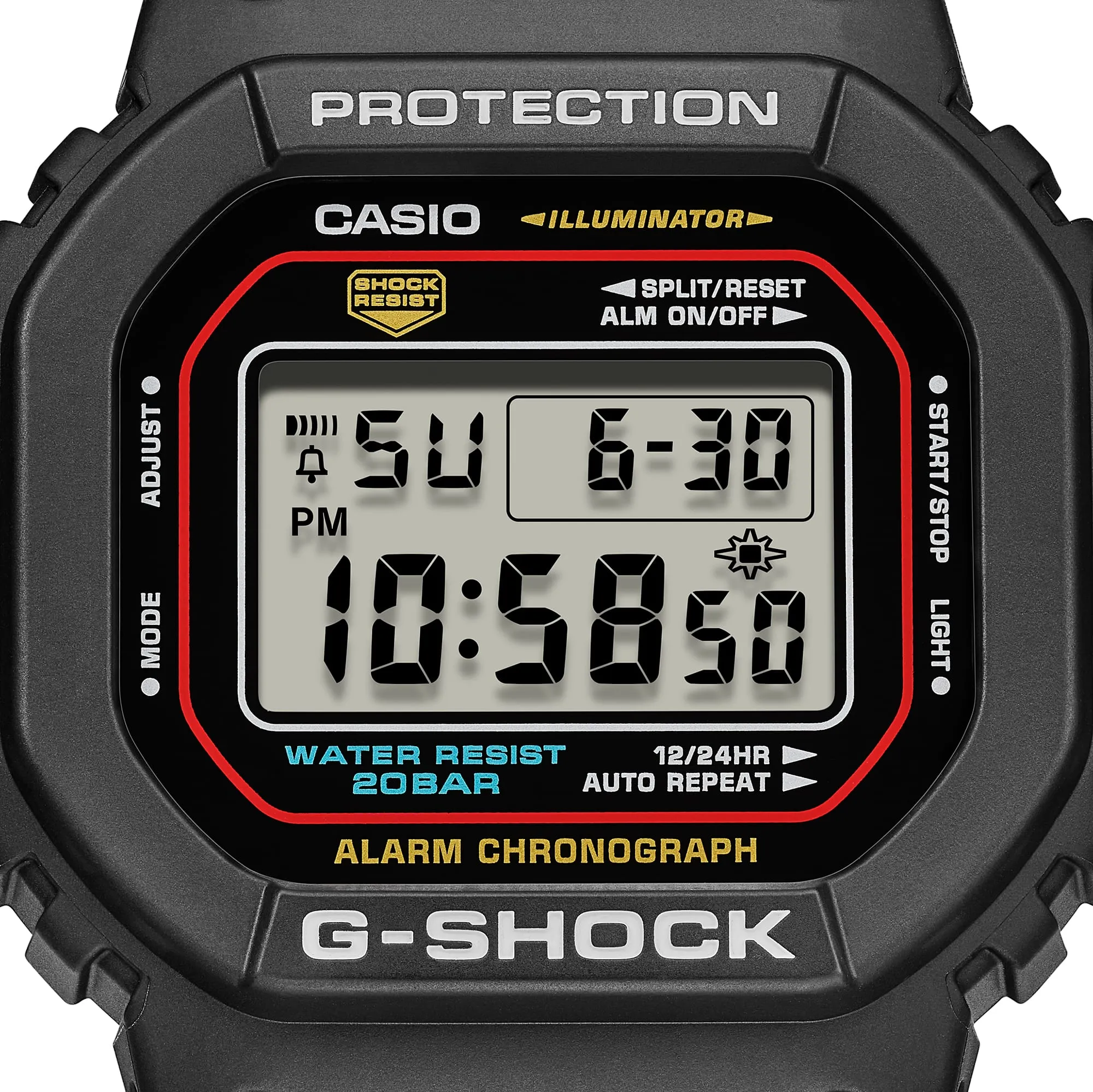  G-SHOCK DW-5600RL-1DR DIGITAL BLACK AND RED WATCH