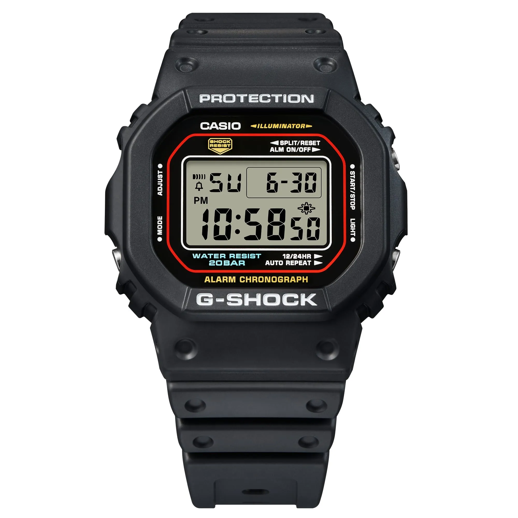   G-SHOCK DW-5600RL-1DR DIGITAL BLACK AND RED WATCH