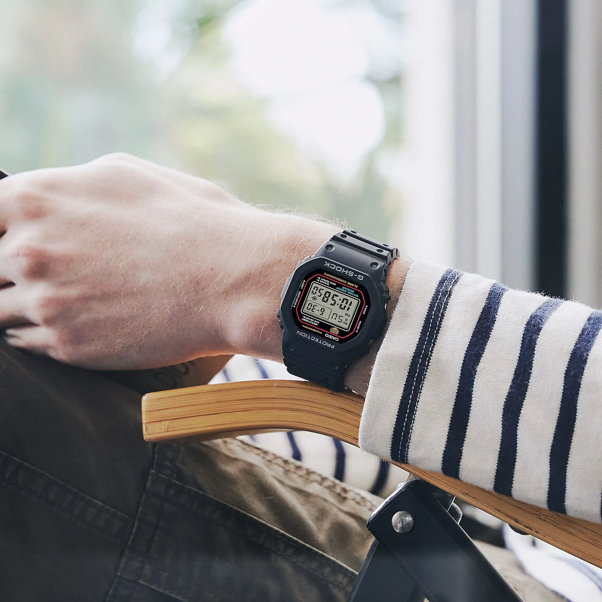   G-SHOCK DW-5600RL-1DR DIGITAL BLACK AND RED WATCH