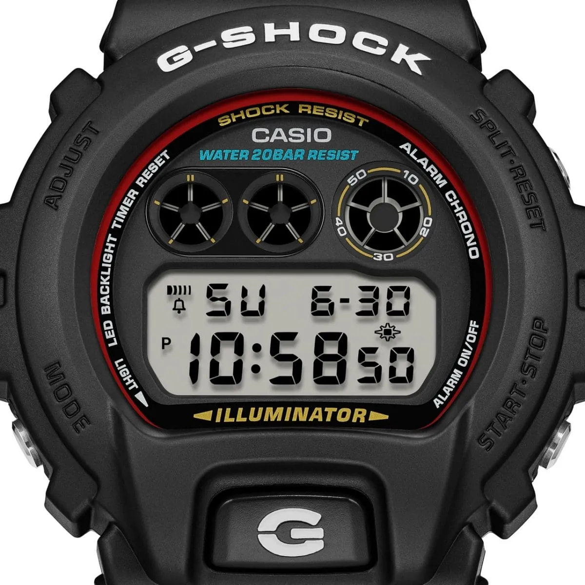   G-SHOCK DW-6900RL-1DR DIGITAL BLACK AND RED WATCH