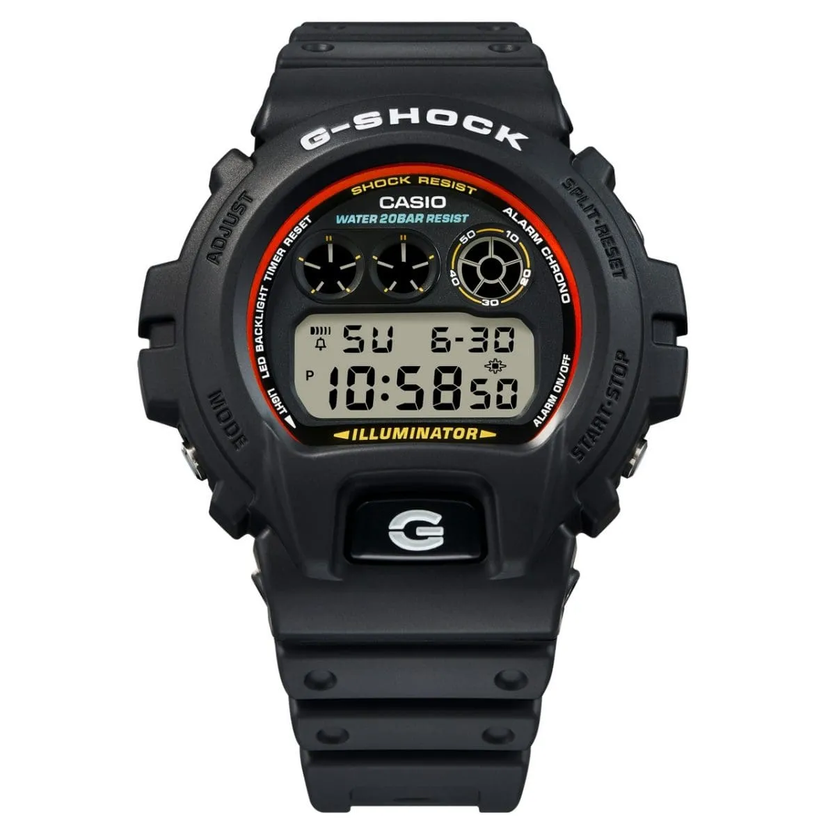   G-SHOCK DW-6900RL-1DR DIGITAL BLACK AND RED WATCH
