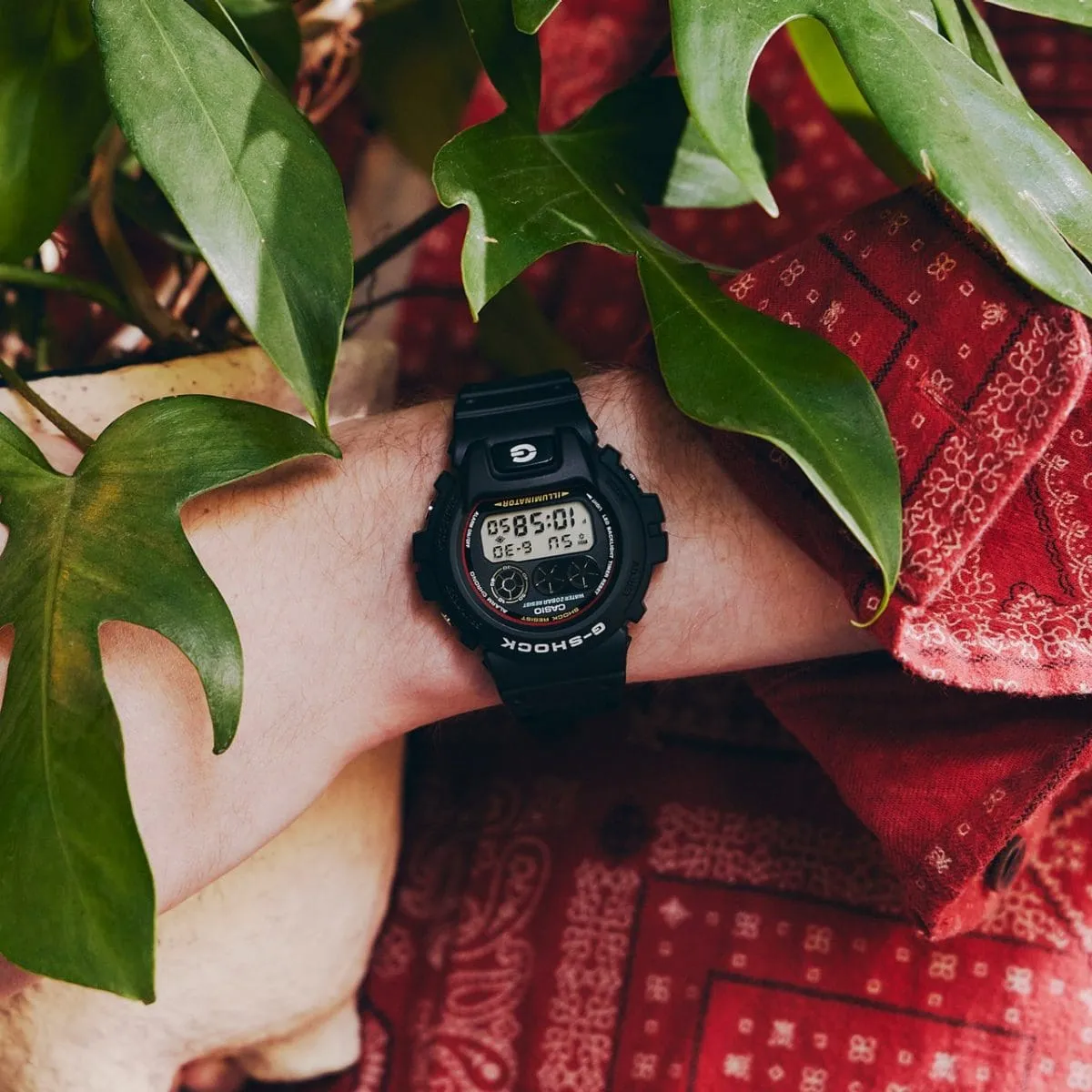   G-SHOCK DW-6900RL-1DR DIGITAL BLACK AND RED WATCH