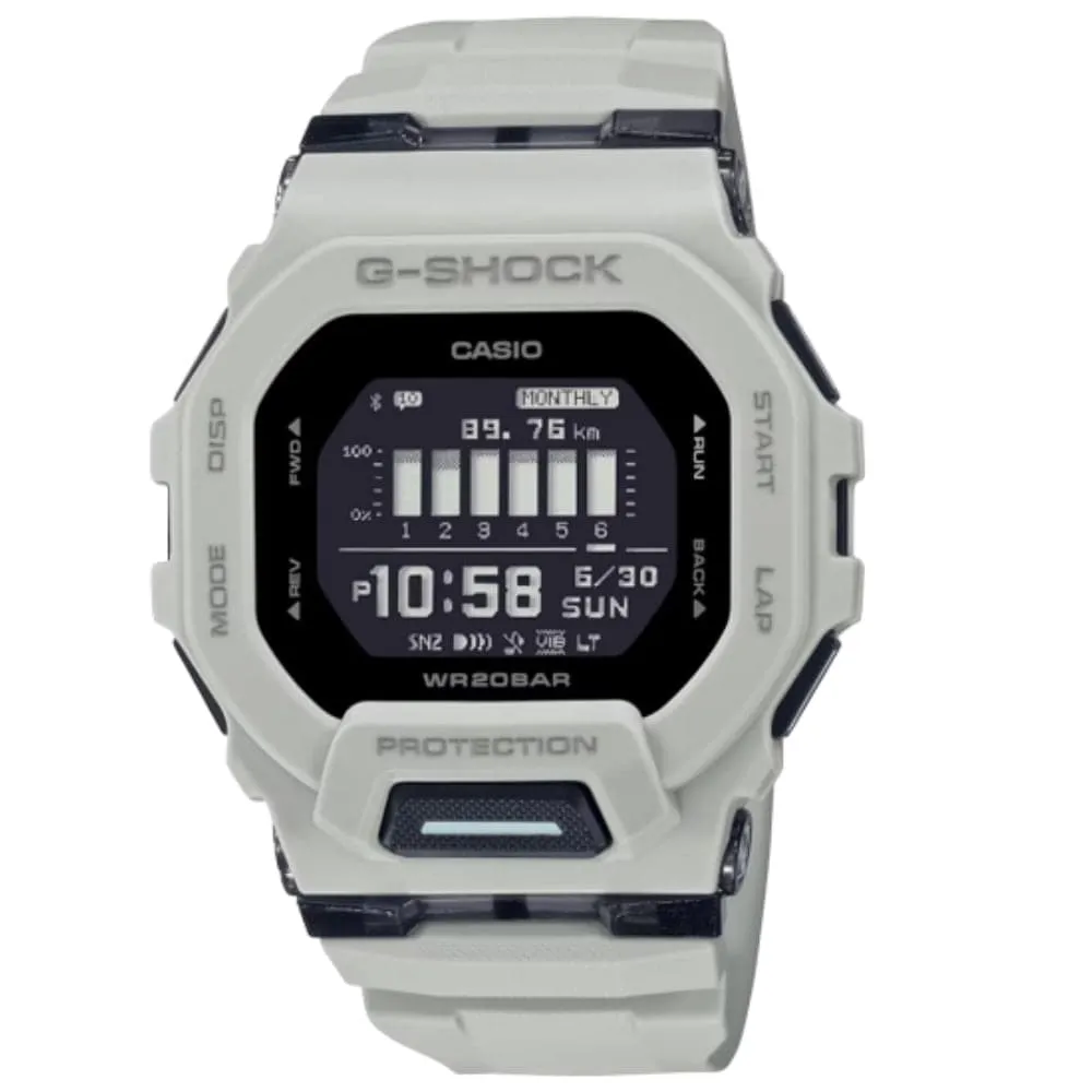 Casio G-Shock G-Squad Digital Grey Resin Strap Watch For Men GBD-200UU-9DR 