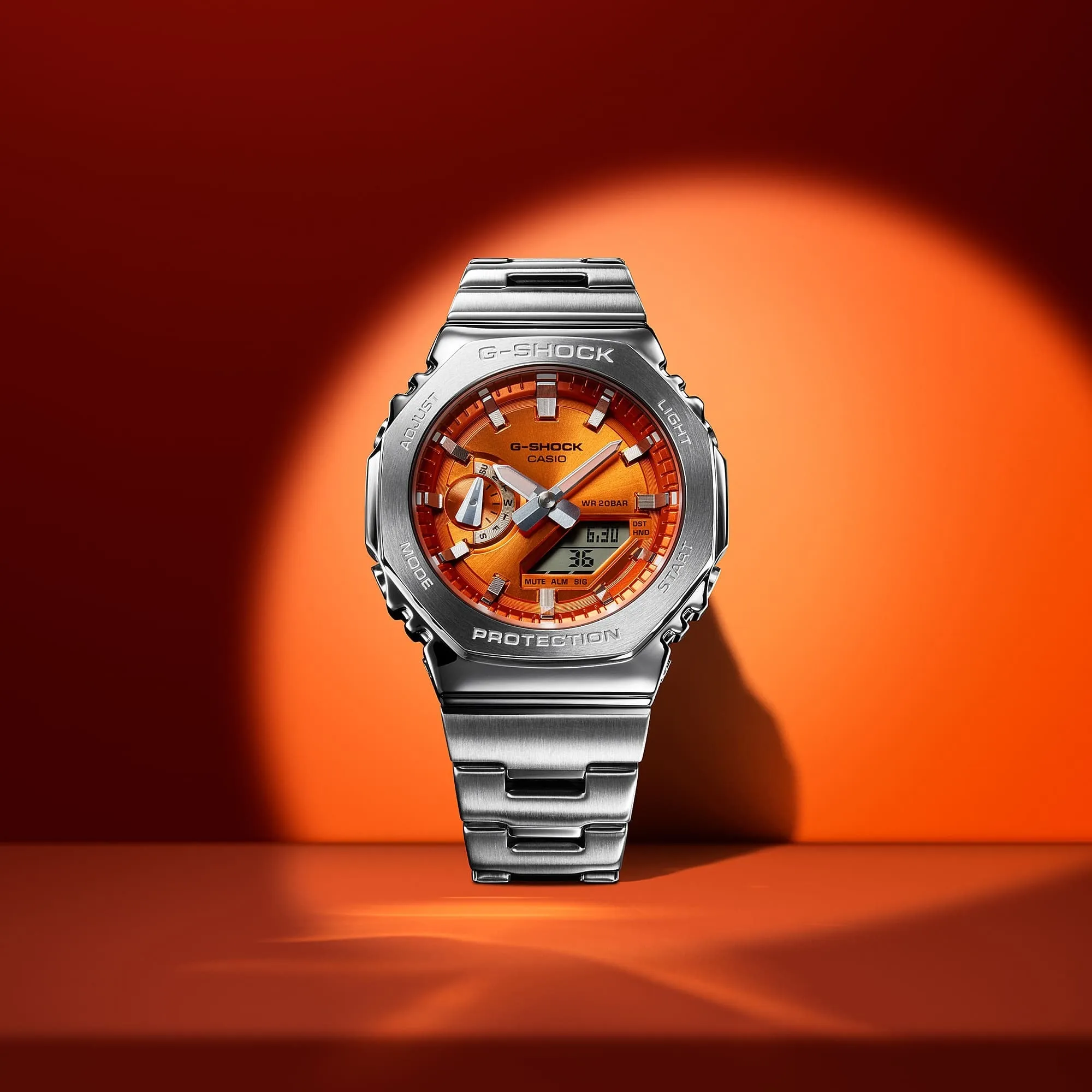   G-Shock G-Steel Orange Dial Watch GM-2110D-4ADR