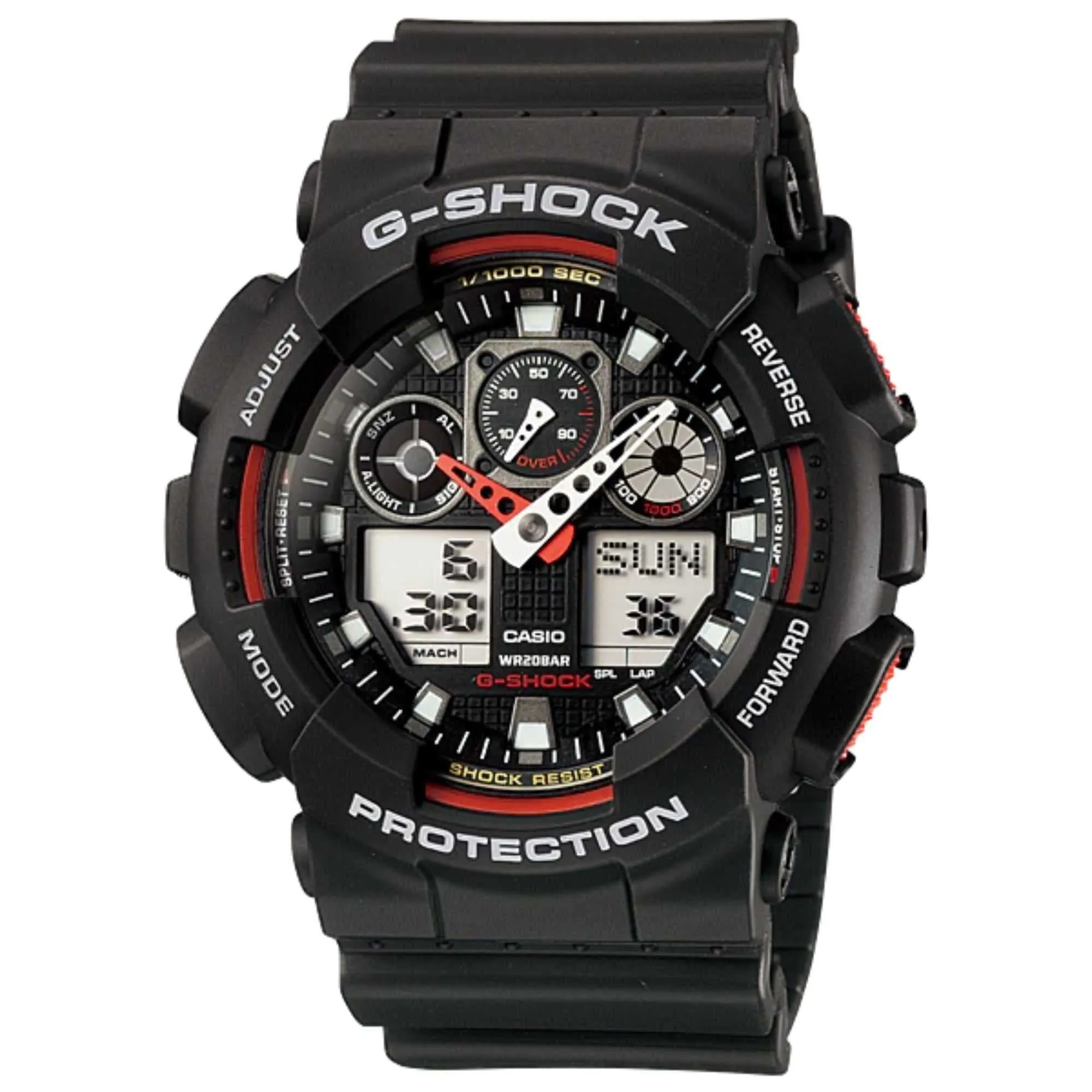 CASIO G-SHOCK GA-100-1A4DR DIGITAL QUARTZ BLACK RESIN MEN'S WATCH 