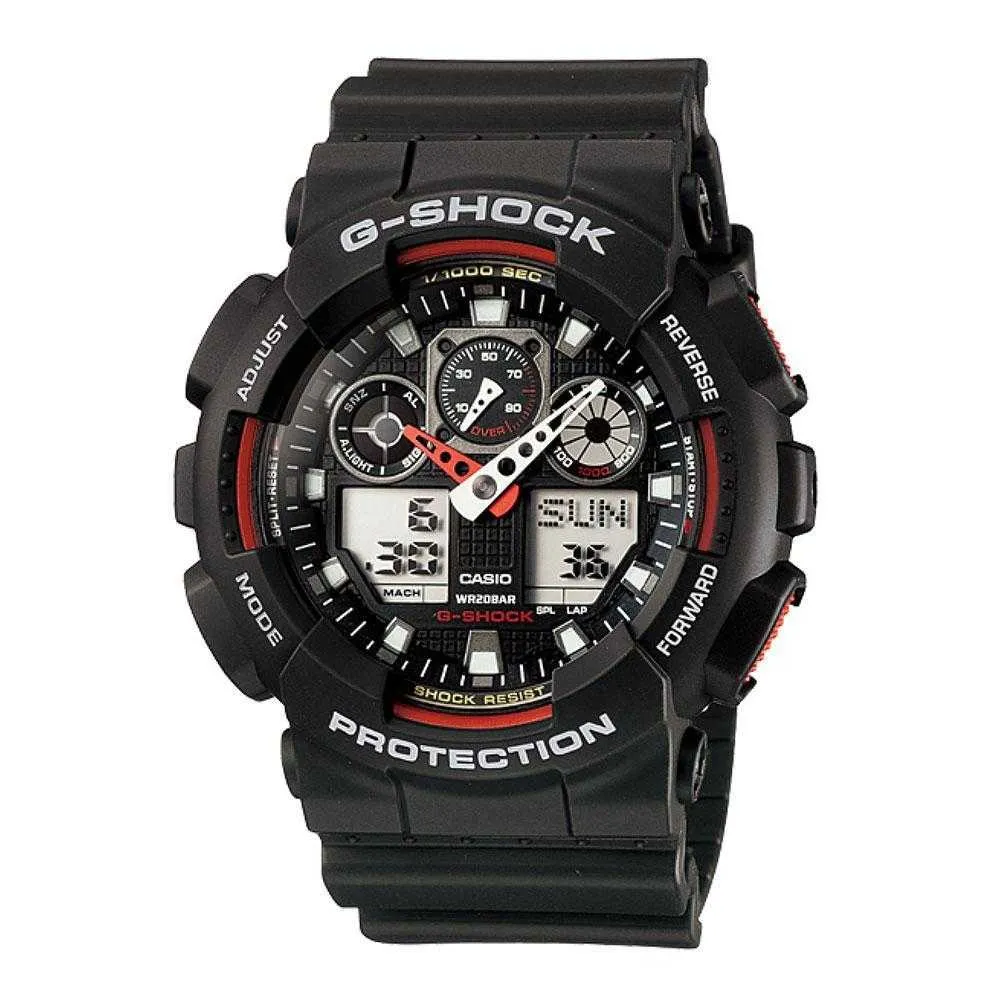   G-SHOCK GA-100-1A4DR DIGITAL QUARTZ BLACK RESIN MEN'S WATCH