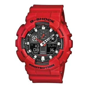 CASIO G-SHOCK GA-100B-4ADR-P DIGITAL RED RESIN UNISEX WATCH 