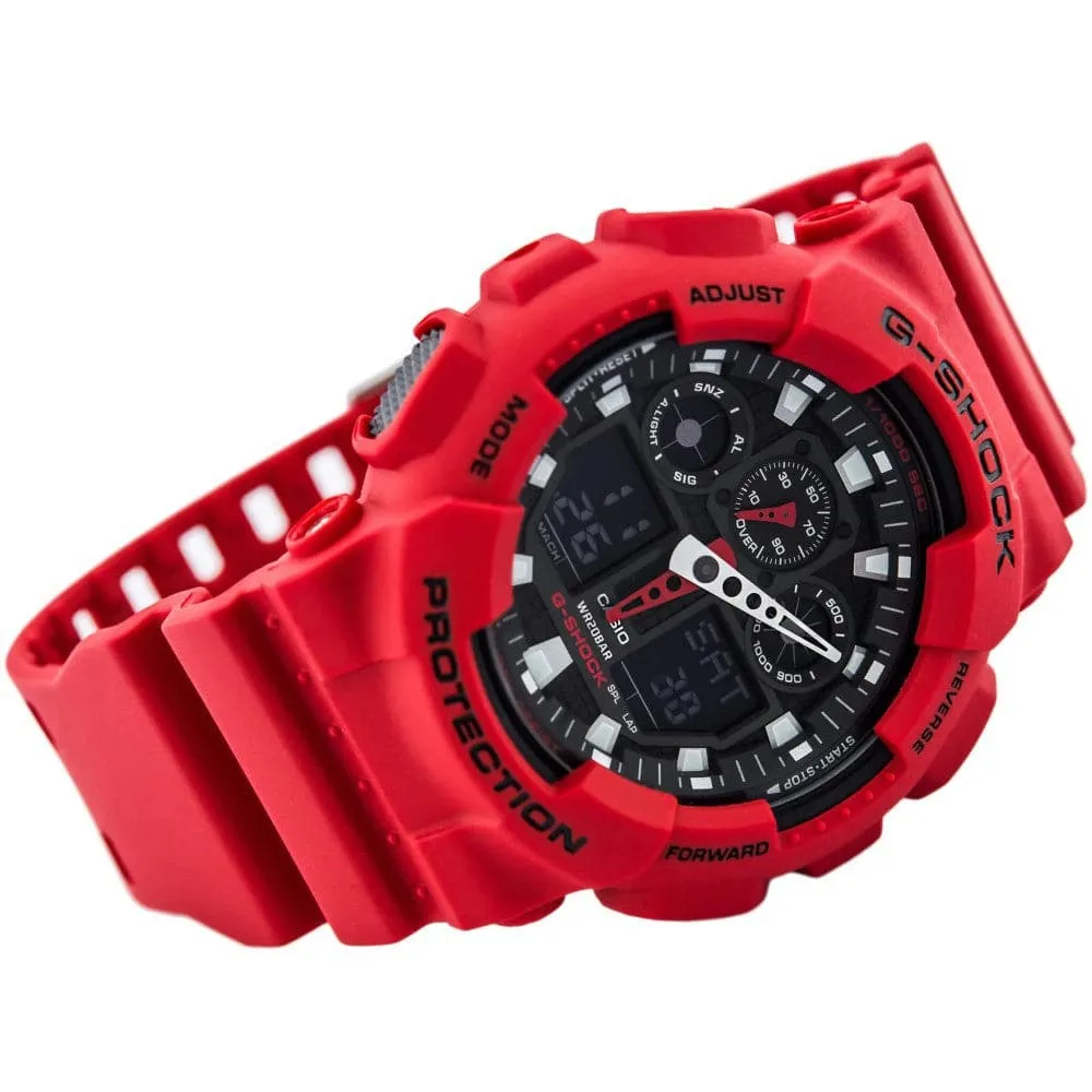   G-SHOCK GA-100B-4ADR-P DIGITAL RED RESIN UNISEX WATCH