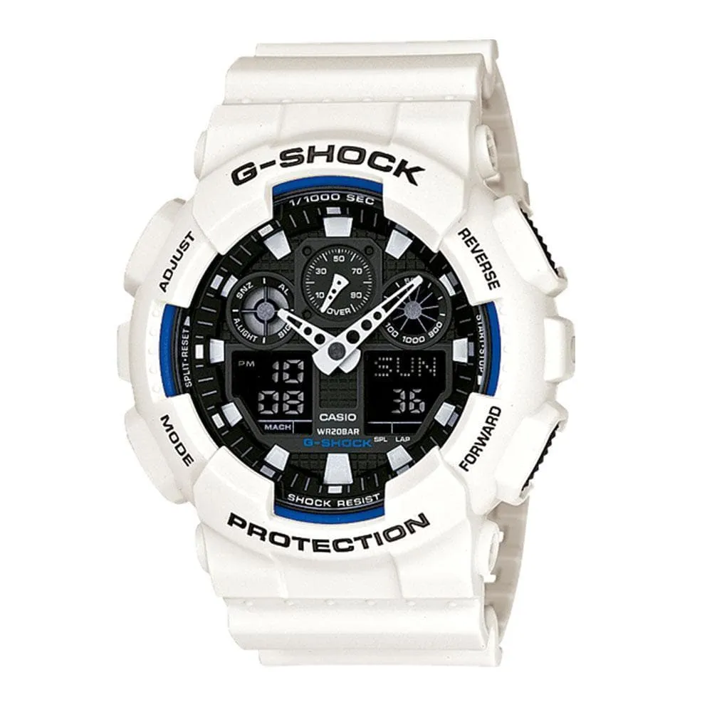 CASIO G-SHOCK GA-100B-7ADR-P DIGITAL WHITE RESIN MEN WATCH 
