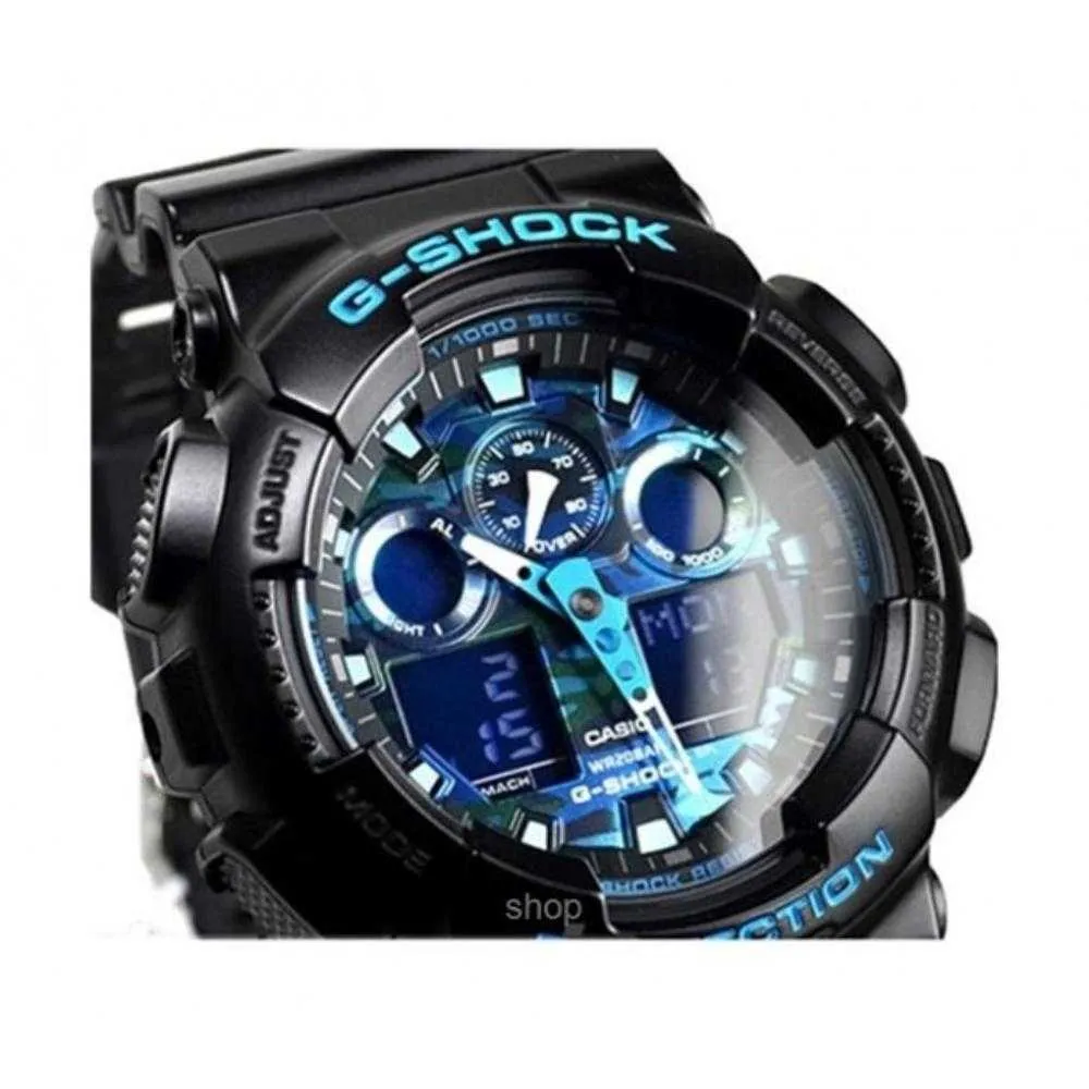   G-Shock GA-100CB-1ADR  Blue Dial Resin Strap Men Watch