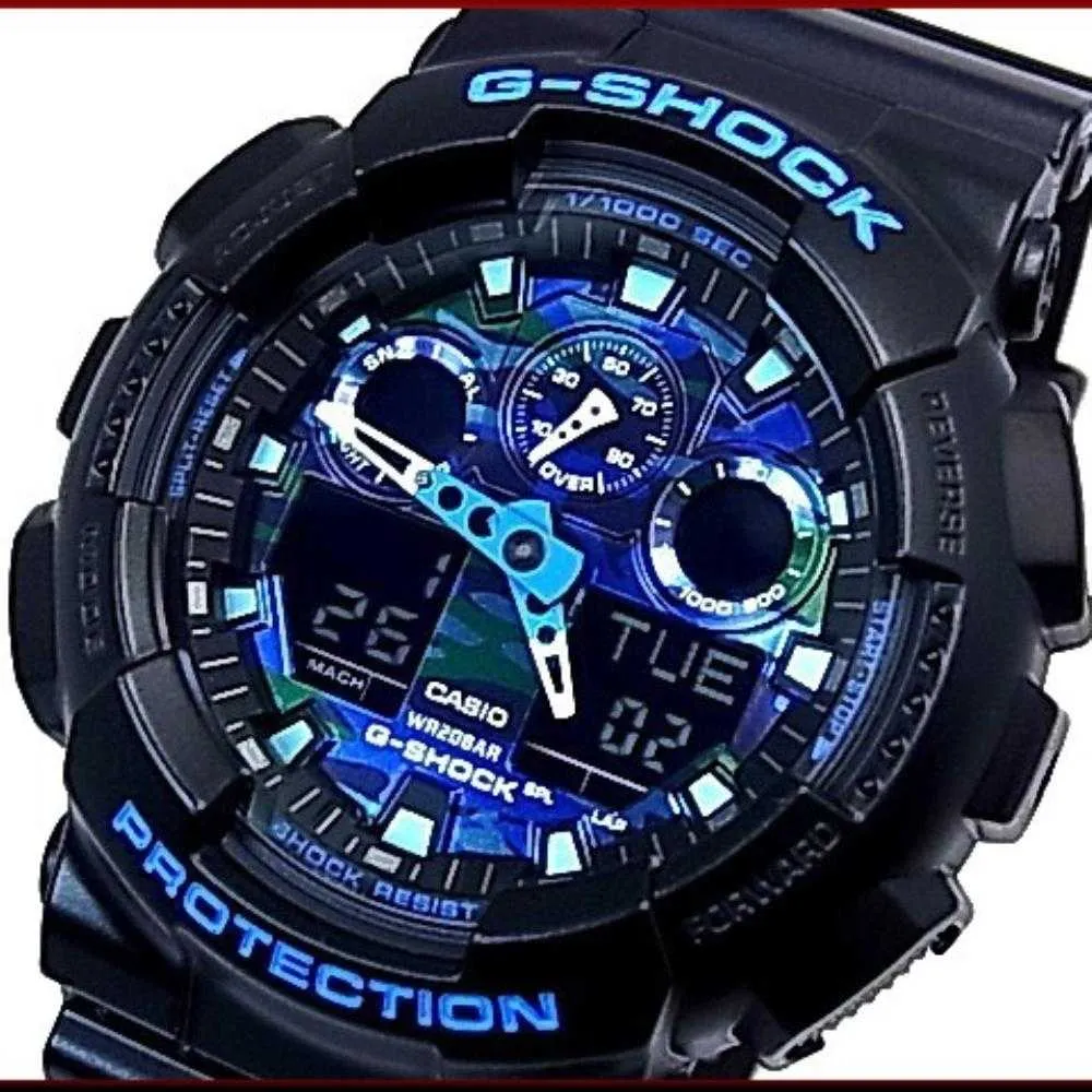   G-Shock GA-100CB-1ADR  Blue Dial Resin Strap Men Watch