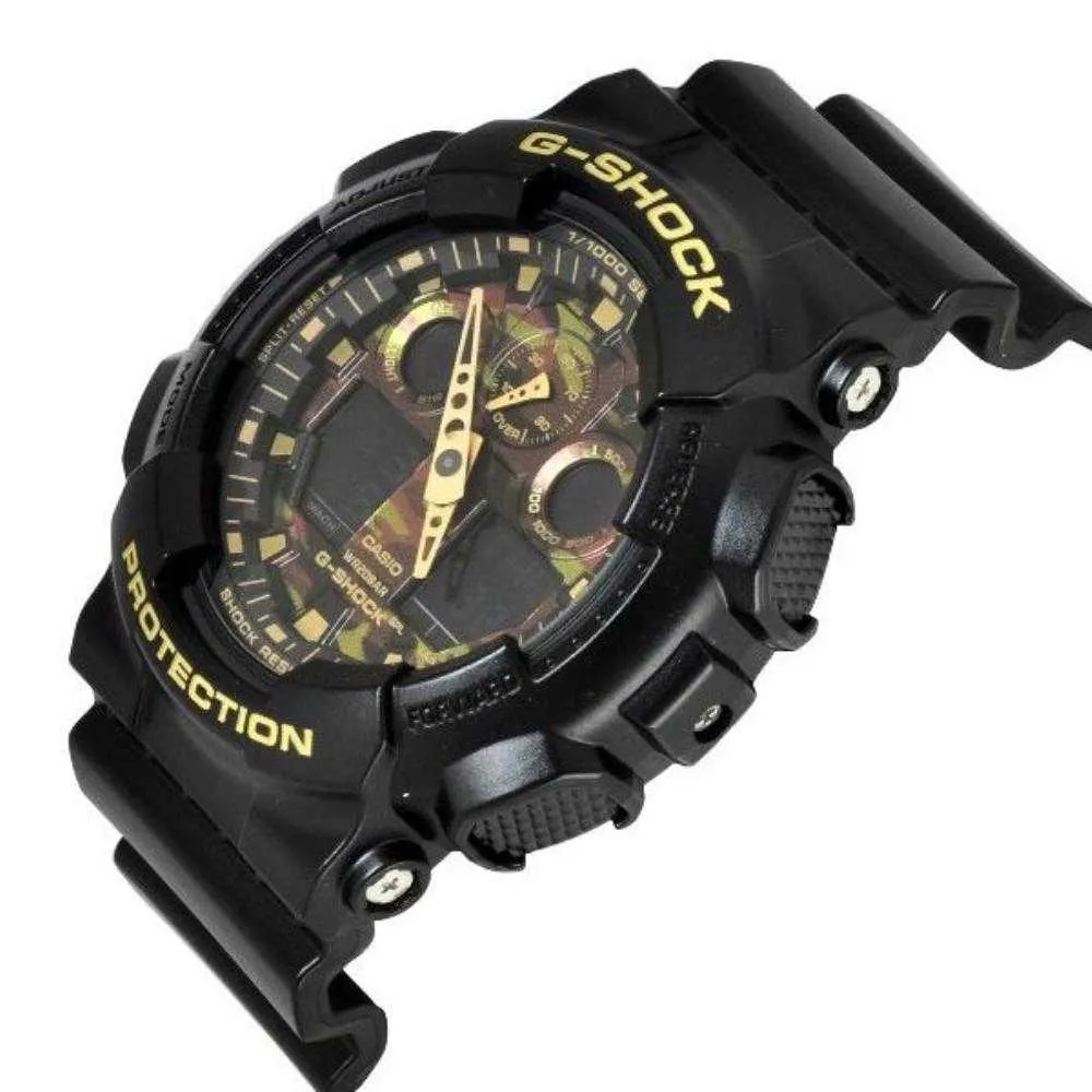   G-SHOCK GA-100CF-1A9DR DIGITAL QUARTZ BLACK RESIN MEN'S WATCH