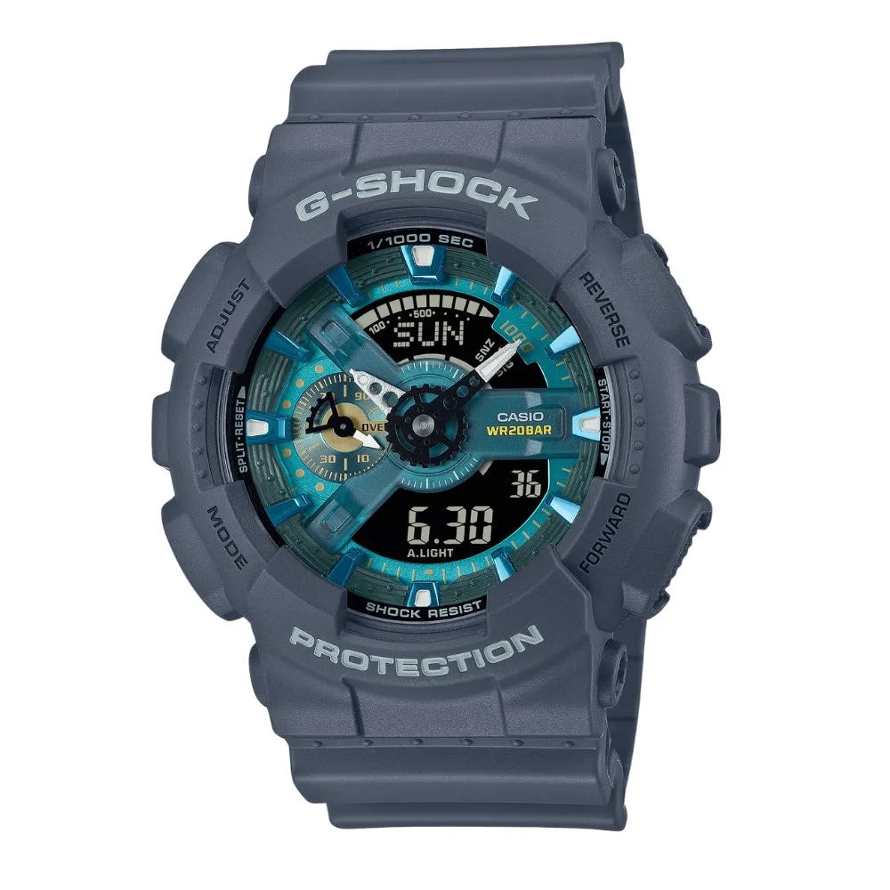   G-SHOCK GA-110AS SERIES BLUE GREEN DIAL RESIN STRAP WATCH