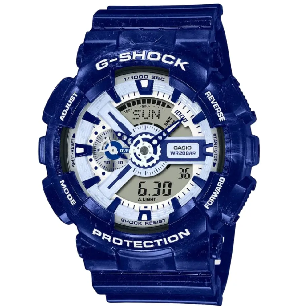 CASIO G-SHOCK GA-110BWP-2ADR-P BLUE RESIN UNISEX WATCH 