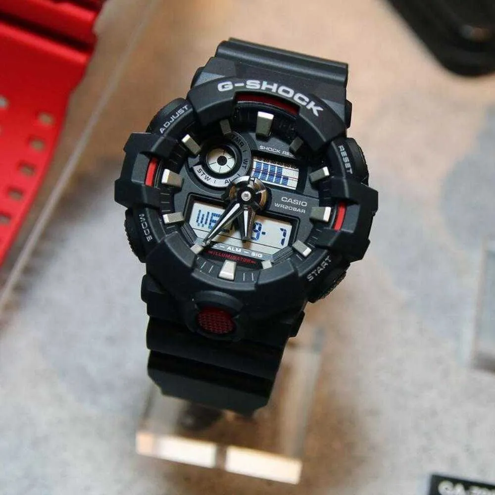   G-Shock GA-700-1ADR Digital-Analog Black Resin Strap Men's Watch