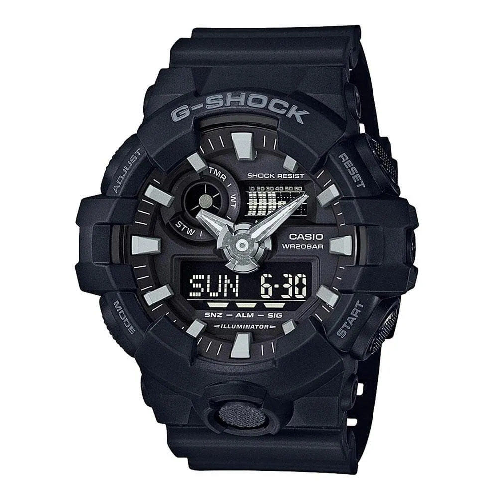 CASIO G-SHOCK GA-700-1BDR-P DIGITAL QUARTZ BLACK RESIN MEN'S WATCH 