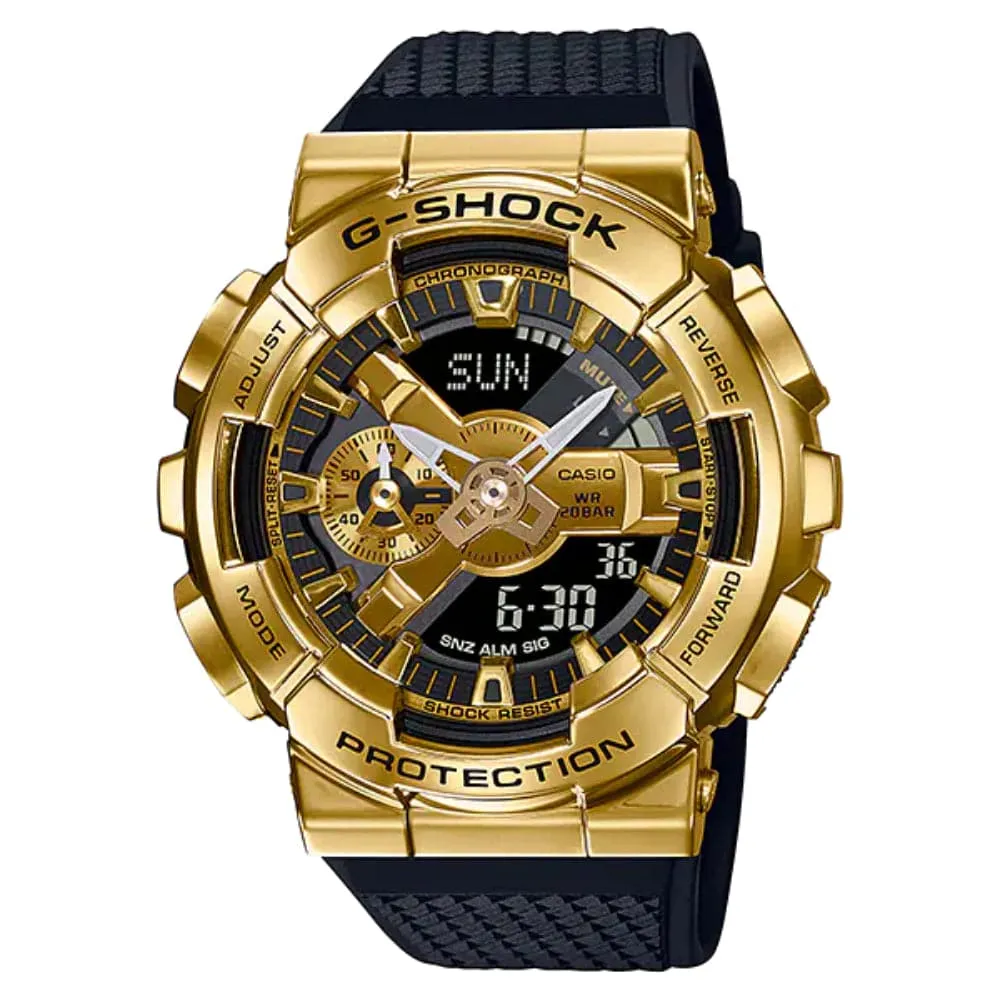 Casio G-Shock Gold Dial Black Resin Strap Men Watch GM-110VG-1A9DR 
