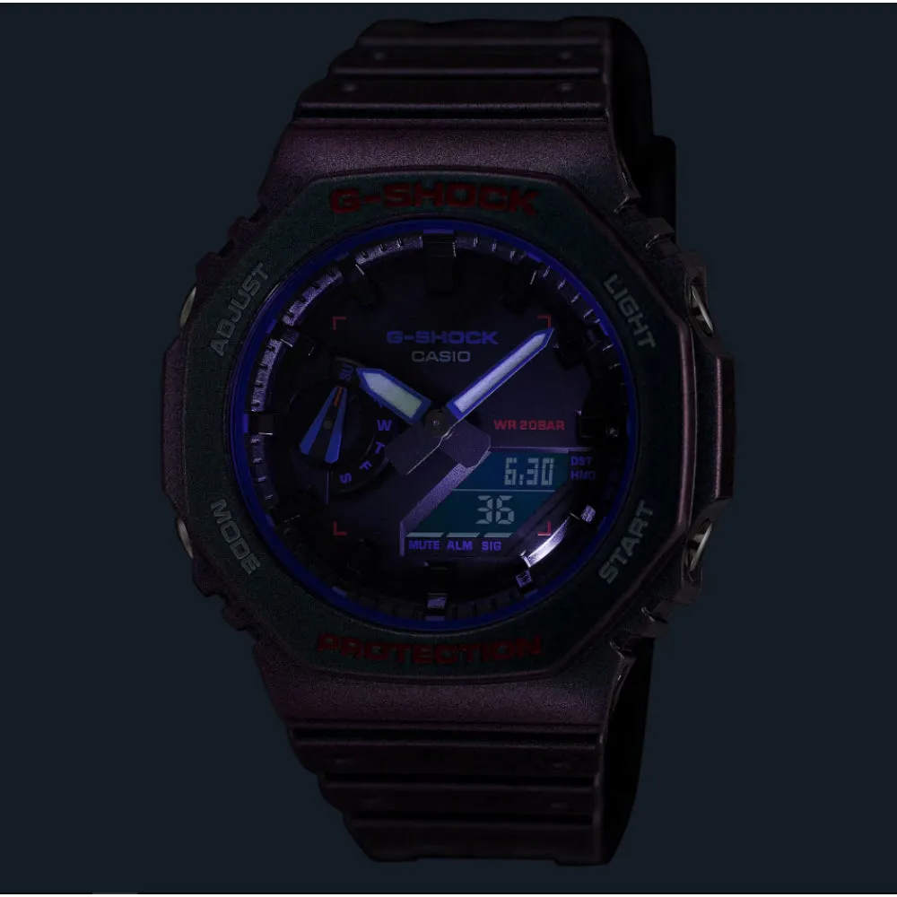   G-Shock Purple Resin Strap Men Watch GA-2100AH-6ADR-P