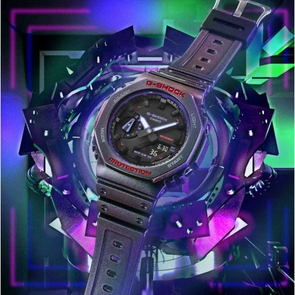   G-Shock Purple Resin Strap Men Watch GA-2100AH-6ADR-P