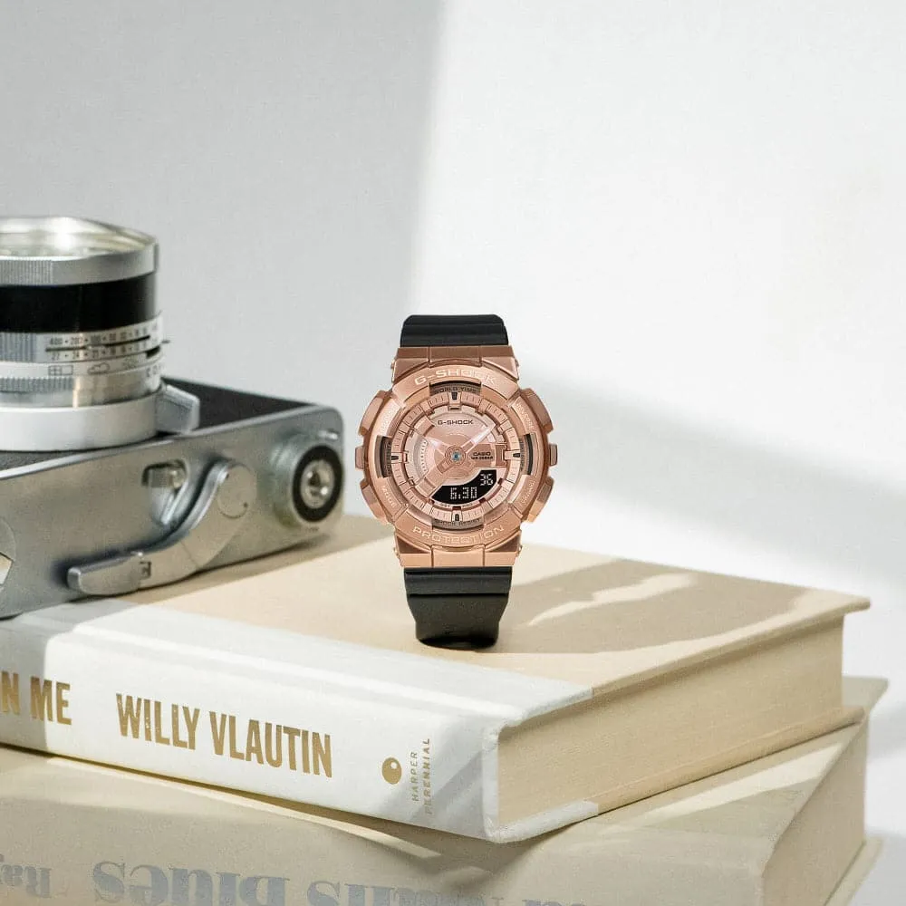   G-Shock Rose Gold Dial Black Resin Strap Unisex Watch GM-S110PG-1ADR-P