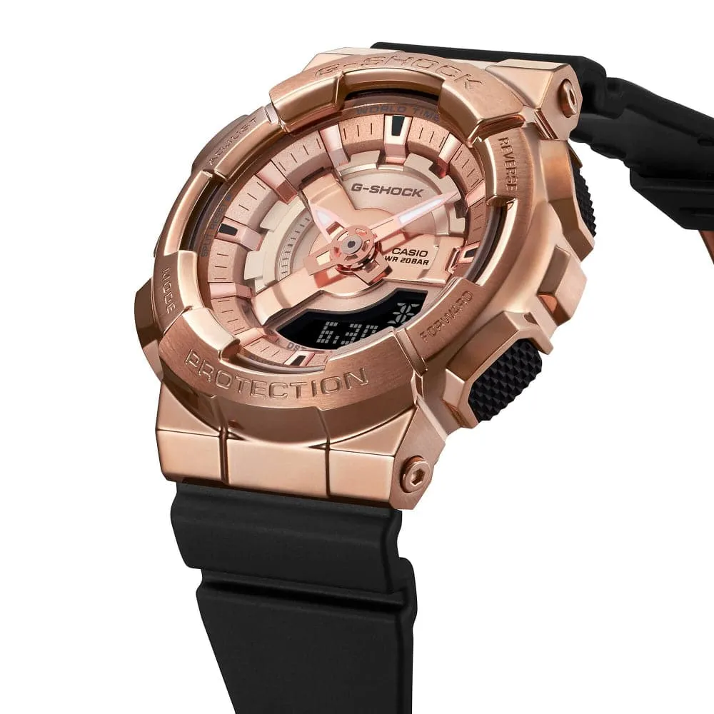   G-Shock Rose Gold Dial Black Resin Strap Unisex Watch GM-S110PG-1ADR-P