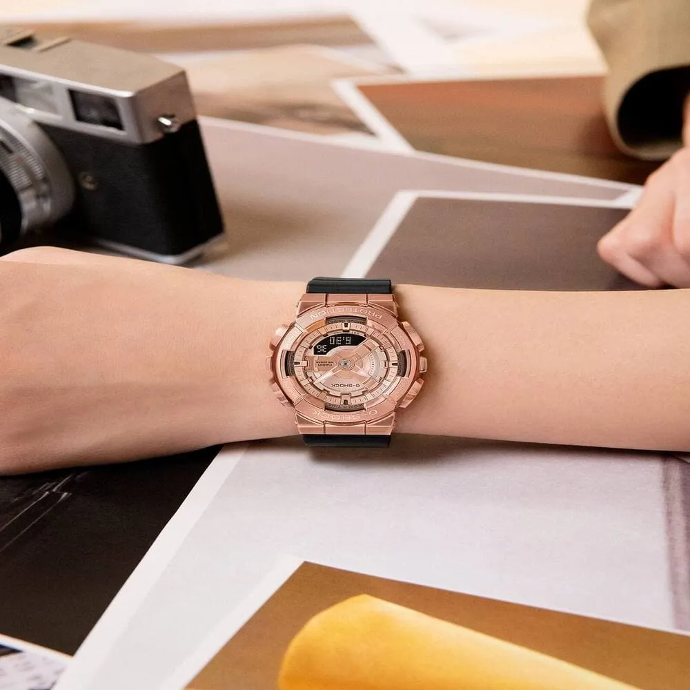   G-Shock Rose Gold Dial Black Resin Strap Unisex Watch GM-S110PG-1ADR-P