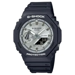 Casio G-Shock Silver Dial Black Resin Strap Men Watch GA-2100SB-1ADR-P 