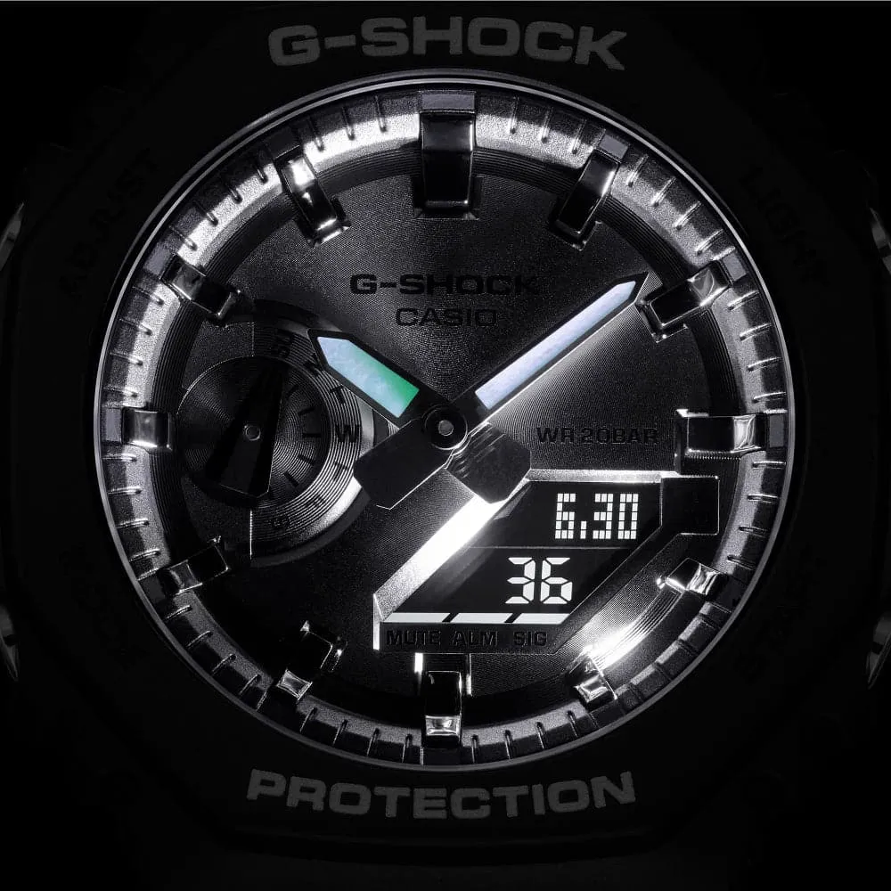   G-Shock Silver Dial Black Resin Strap Men Watch GA-2100SB-1ADR-P
