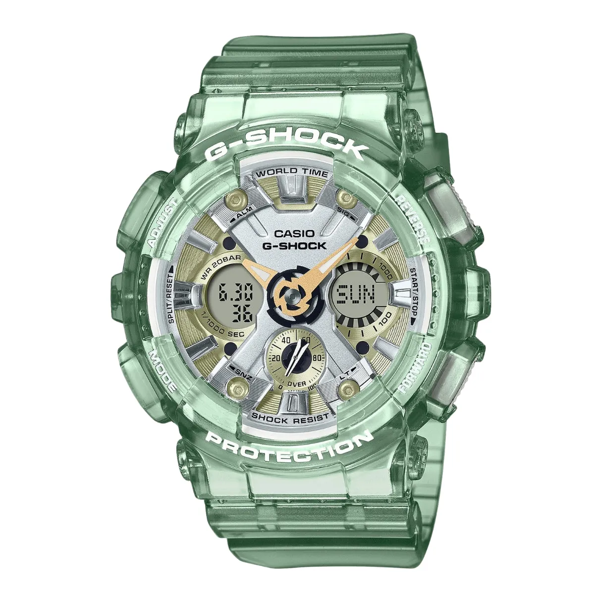 Casio G-Shock Transparent Green Resin Band GMA-S120GS-3ADR-P 