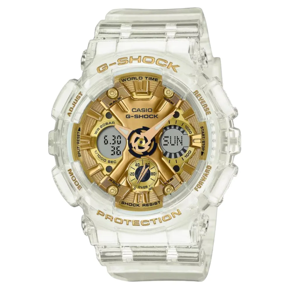 Casio G-Shock Transparent Resin Strap Women Watch GMA-S120SG-7ADR-P 