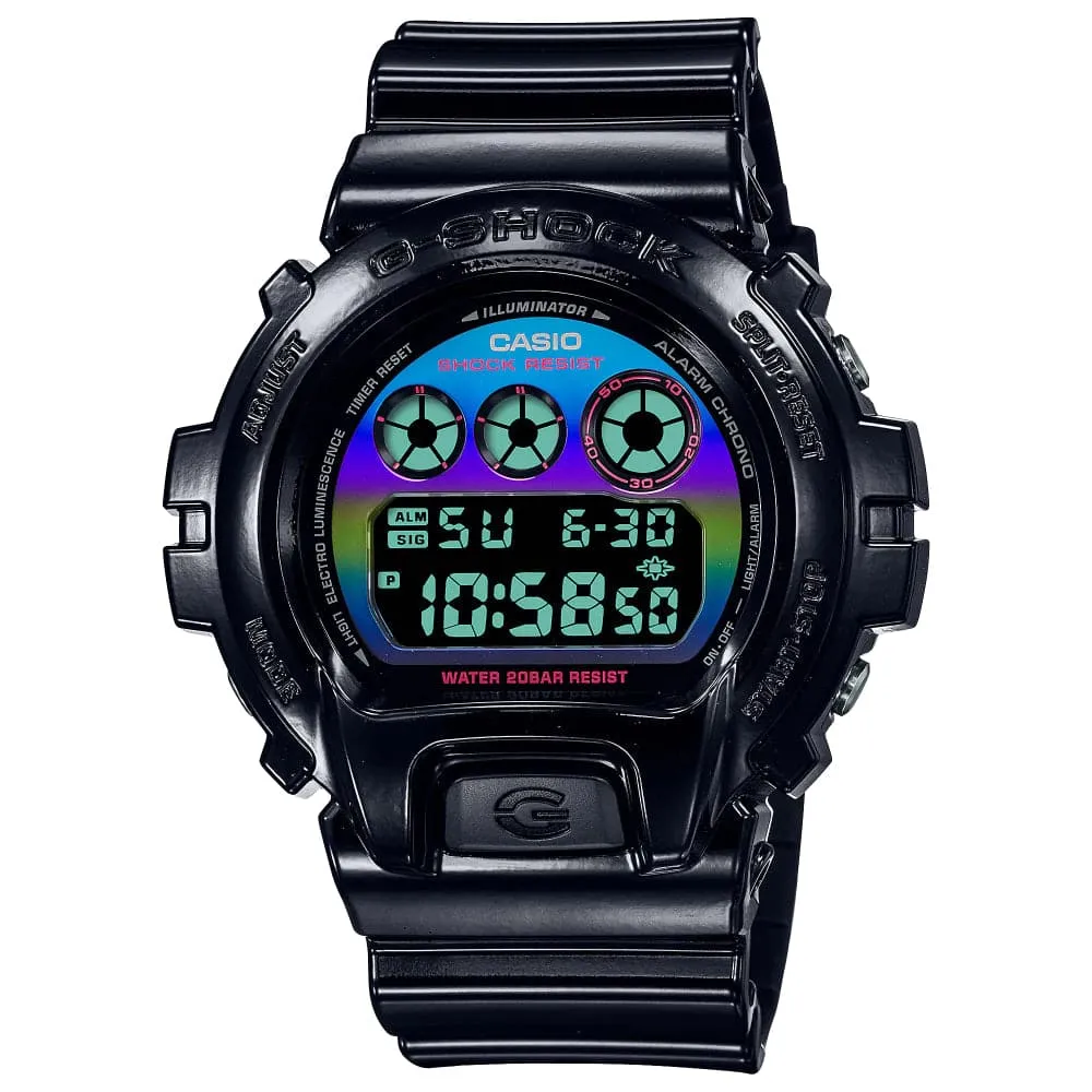 Casio G-Shock Virtual Rainbow Black Resin Strap Men's Watch DW-6900RGB-1DR-P 