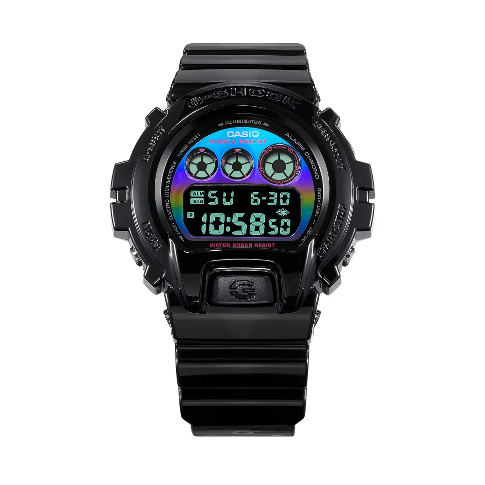   G-Shock Virtual Rainbow Black Resin Strap Men's Watch DW-6900RGB-1DR-P